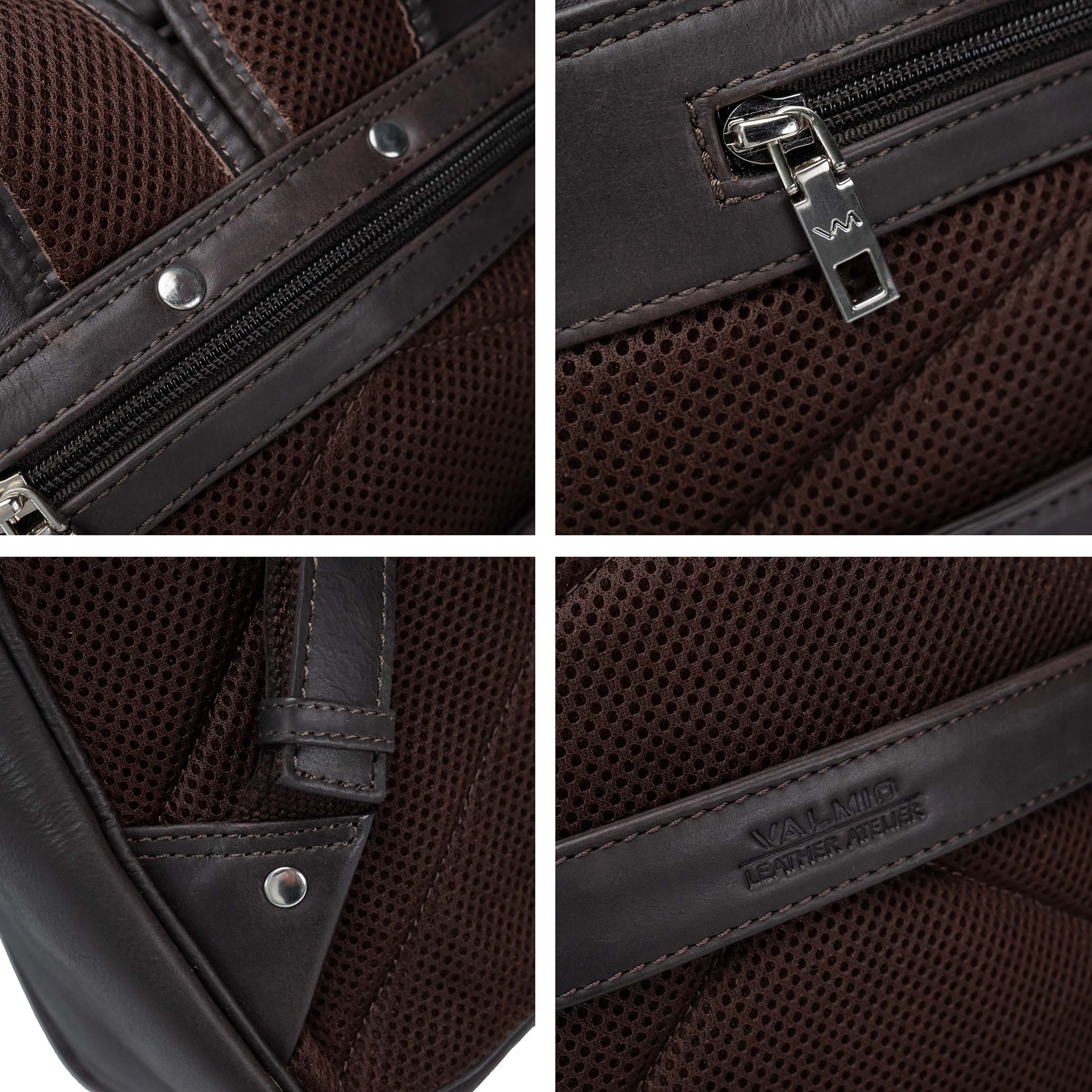 Valmio Byron Leather Backpack Dark Brown