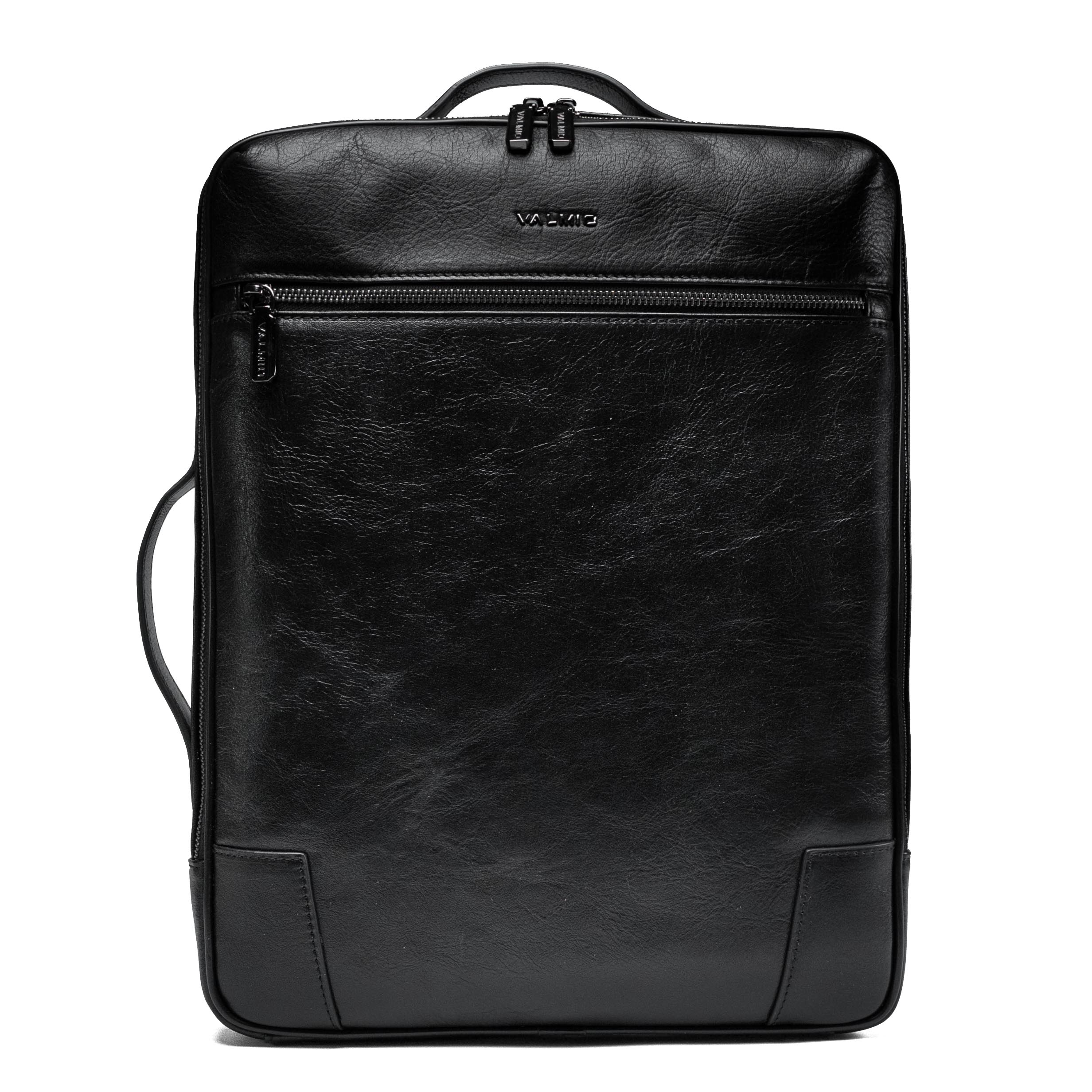 Luxury Leather Backpack-Bag Valmio Ardent - black