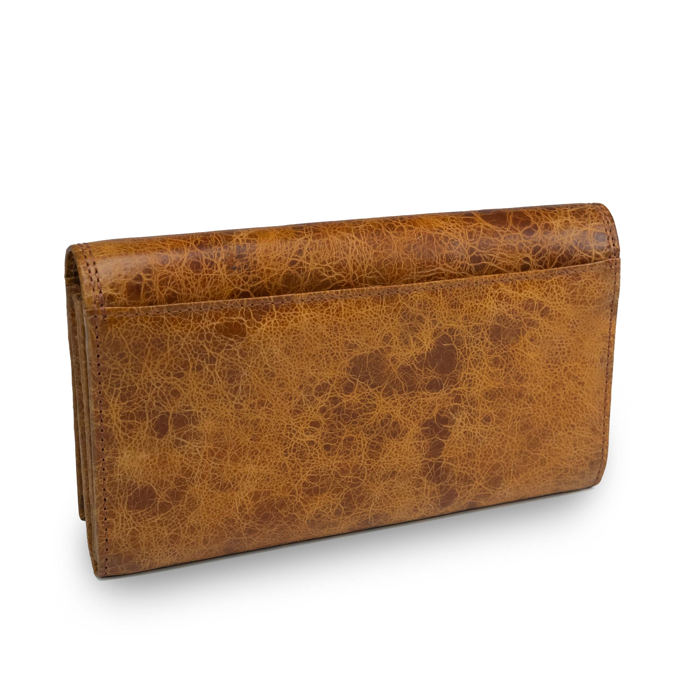 Cartera de cuero para mujer Valmio Nook 2436 Color coñac