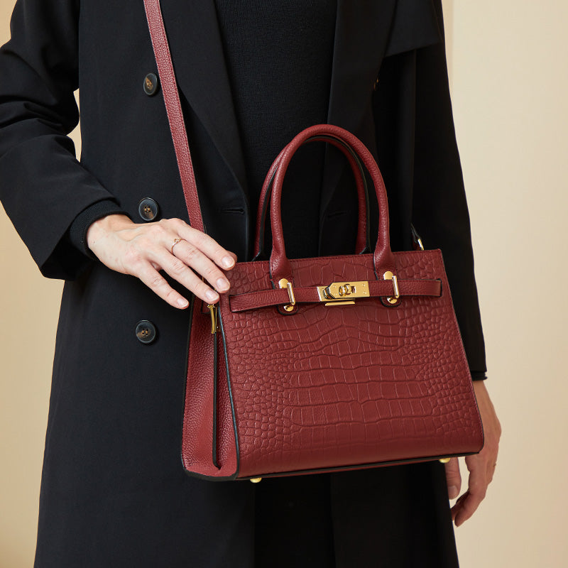 Valmio Dinara Leder Damenhandtasche - Rot