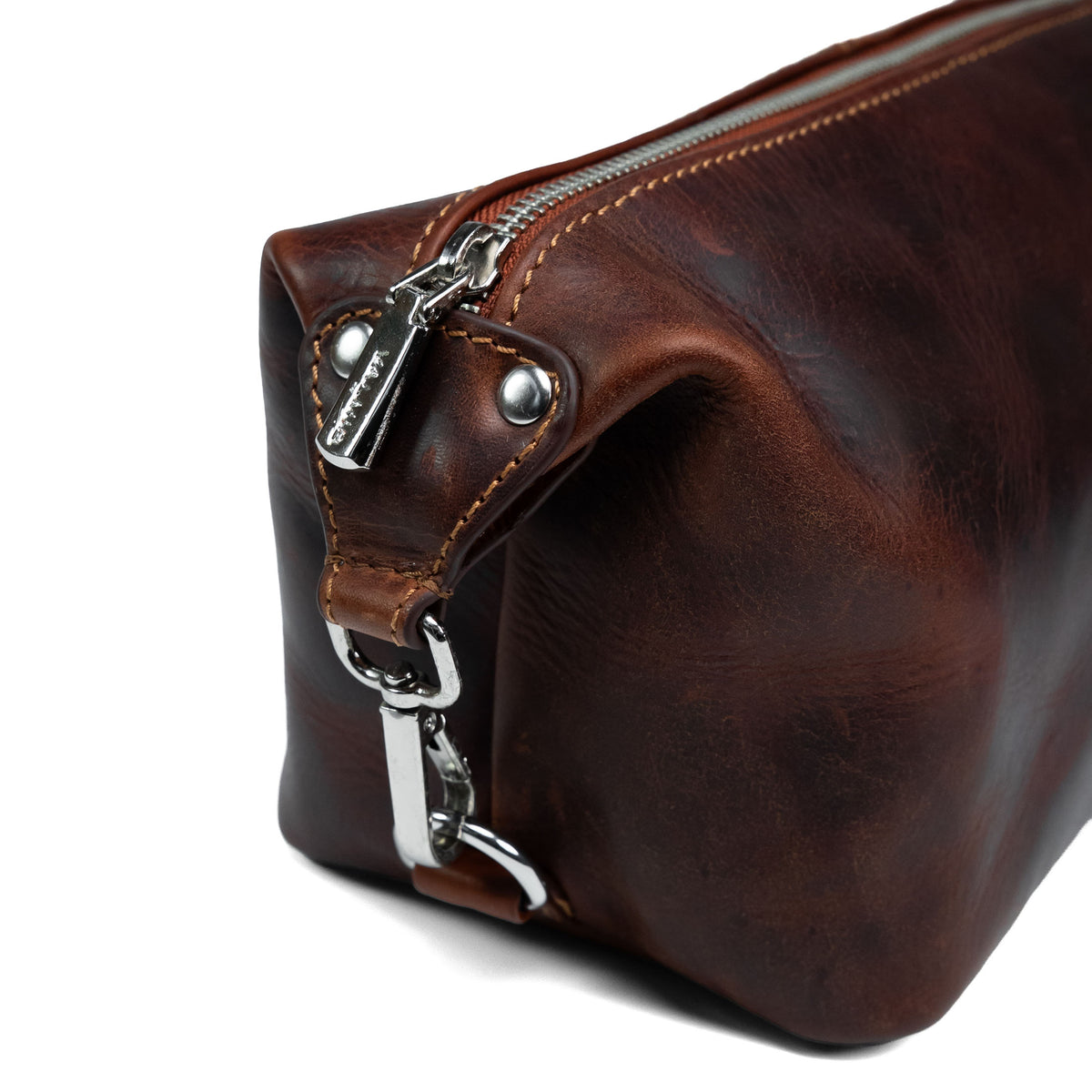 Trousse de toilette pour homme en cuir marron Valmio Kabo