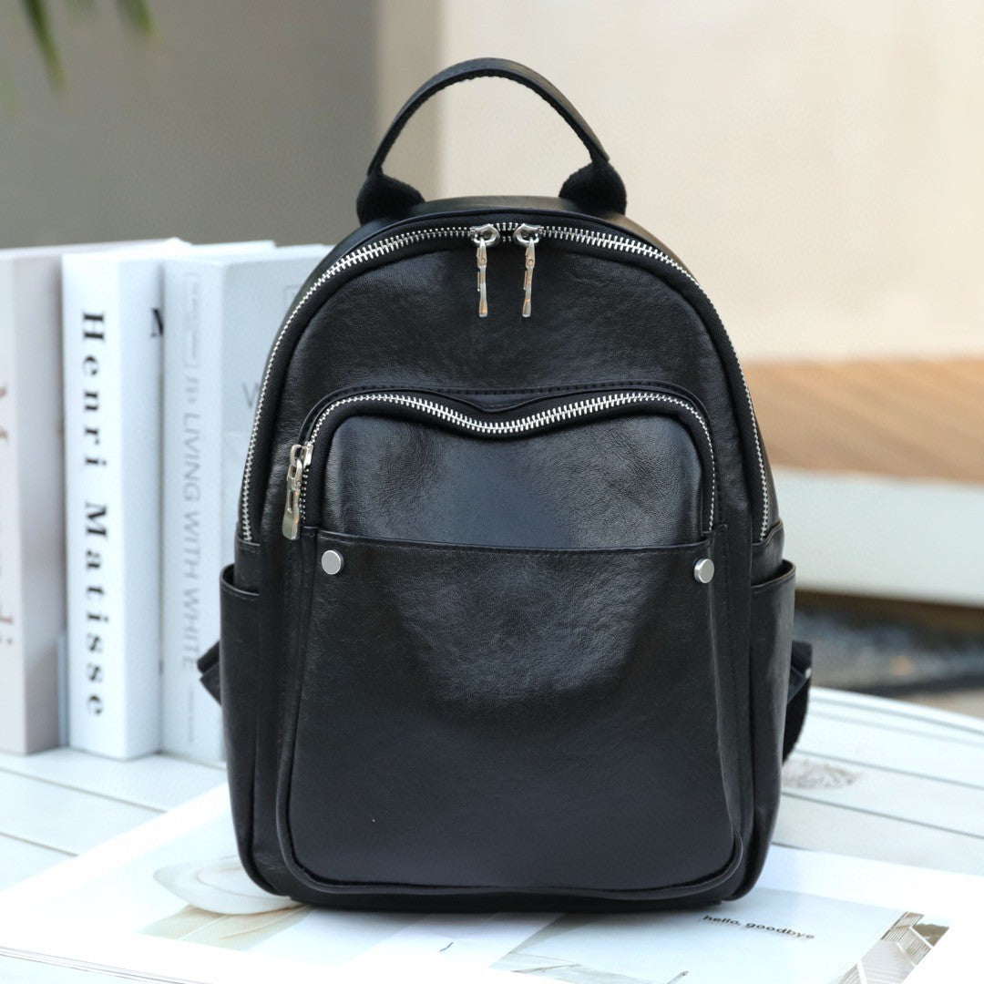 Valmio Velora Leather Women's Backpack - Black