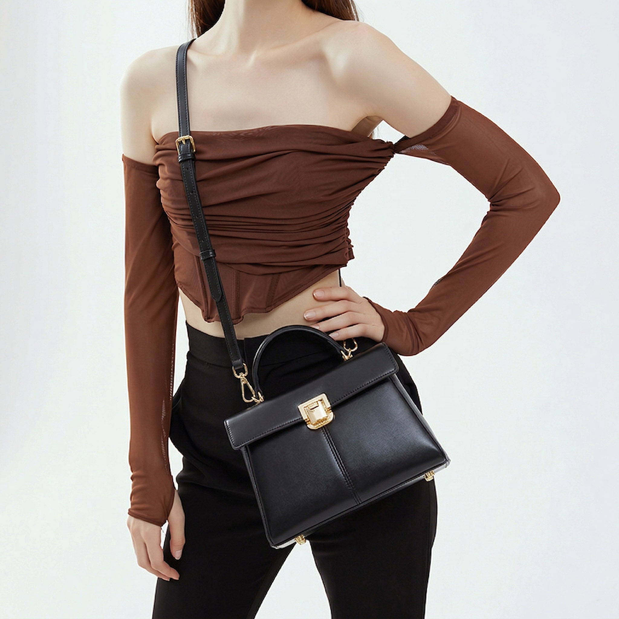 Valmio Nerona Leather Women's Bag - Black