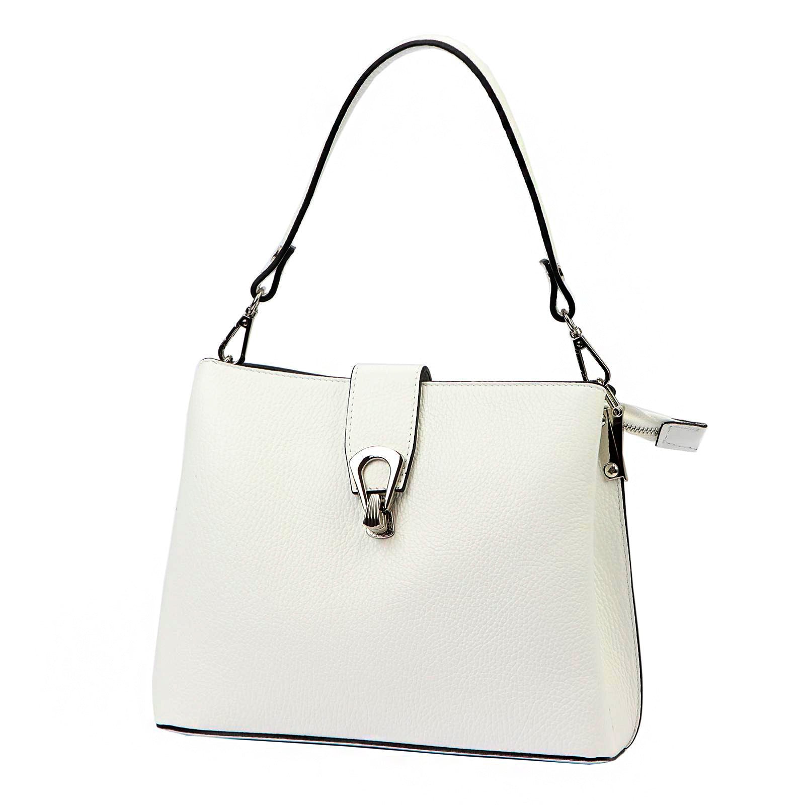 Leather women's handbag LUKA 24-069 White