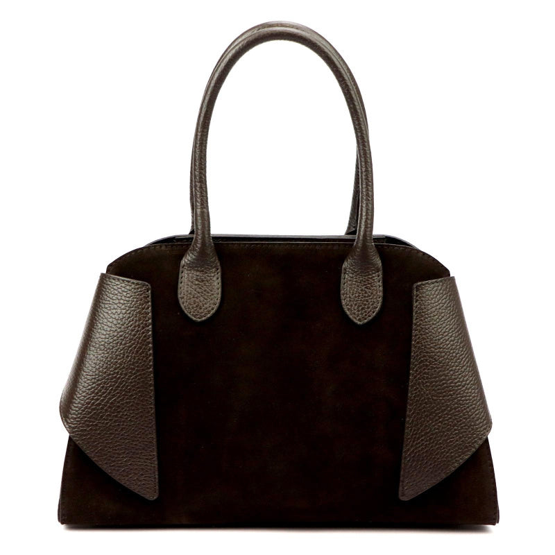 Bolso de mano de cuero marrón Luka 26-006