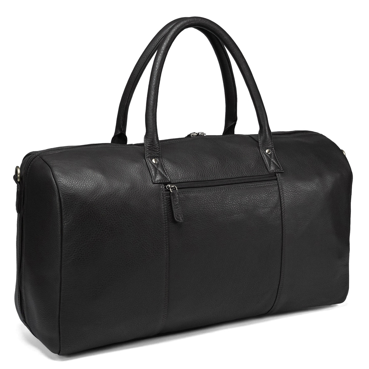 Sac de voyage noir en cuir pleine fleur, modèle Valmio Asfo, pour homme