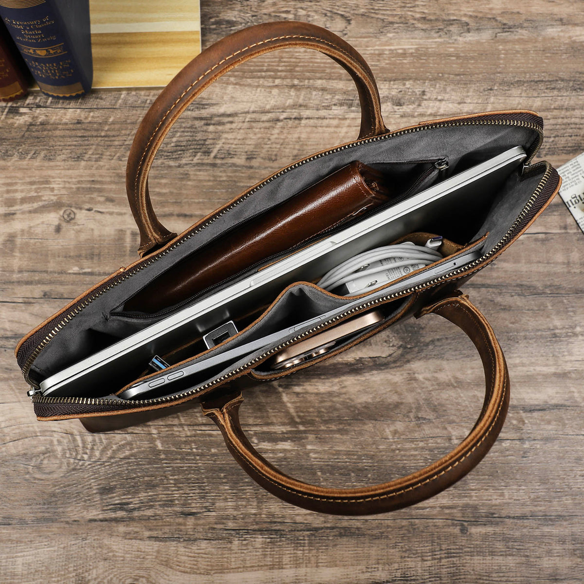 Elegante maletín de piel Ventura Slim – foto 5