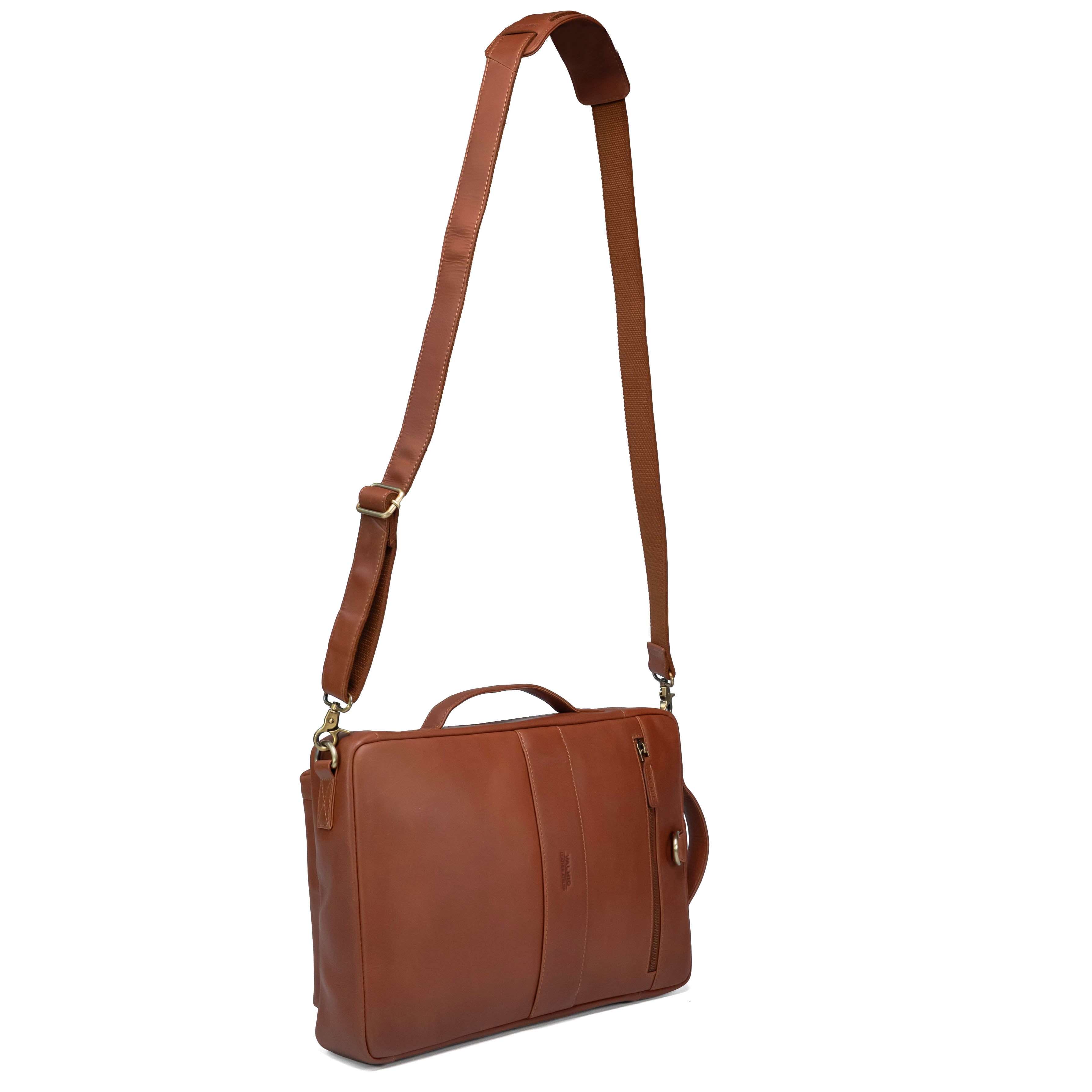 Bolso de cuero para hombre Valmio Prime color coñac