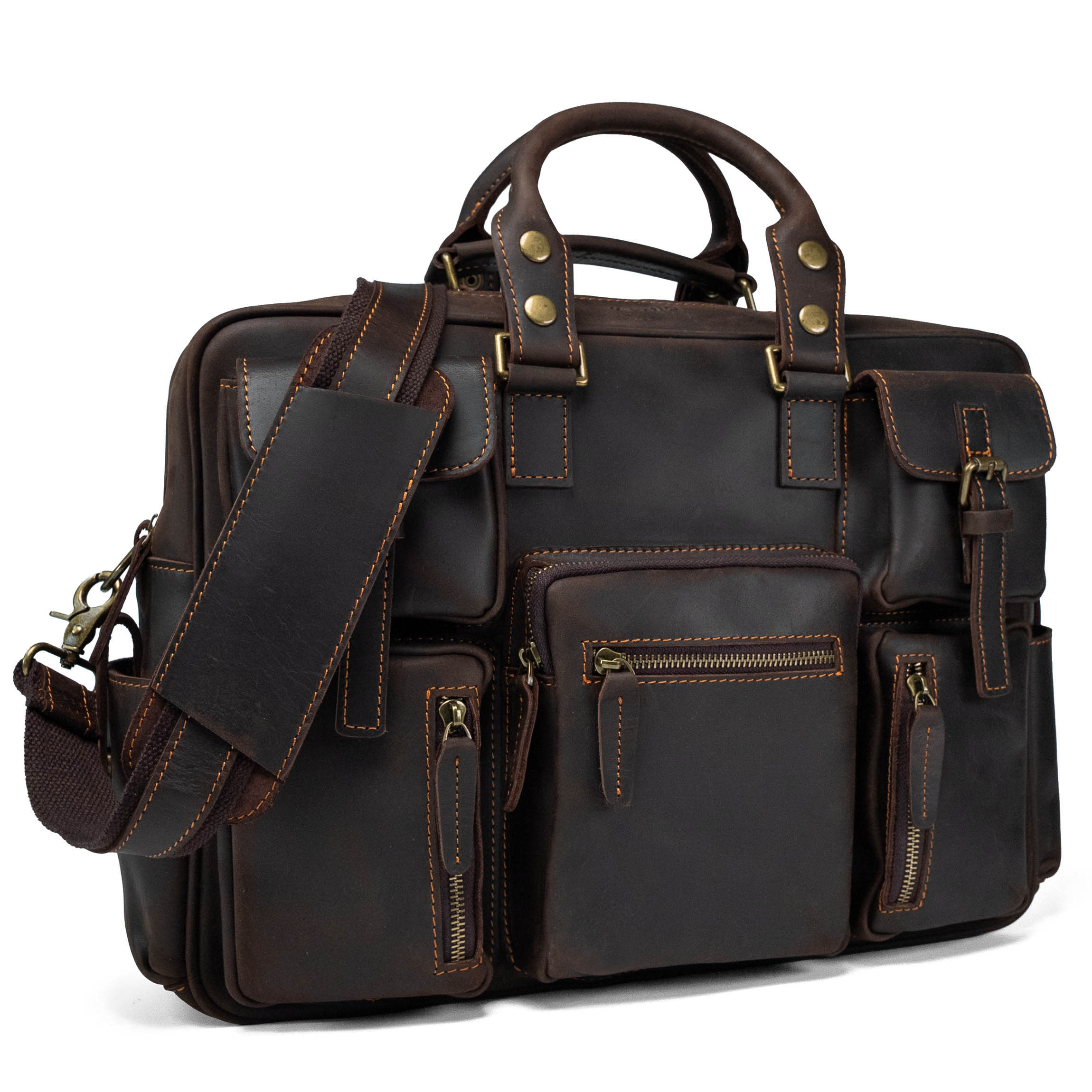 Leder-Aktentasche Valmio Kensington – Dunkelbraun