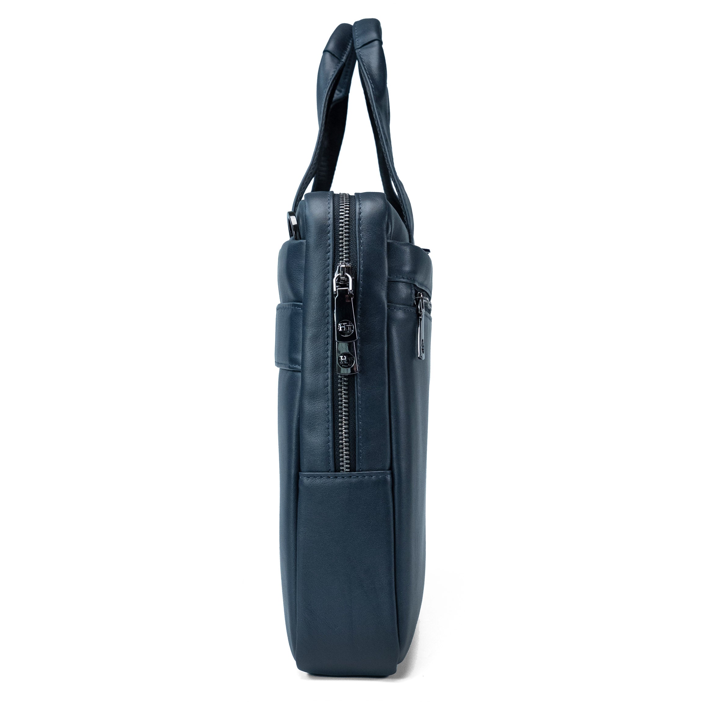 Genry leather laptop bag - blue