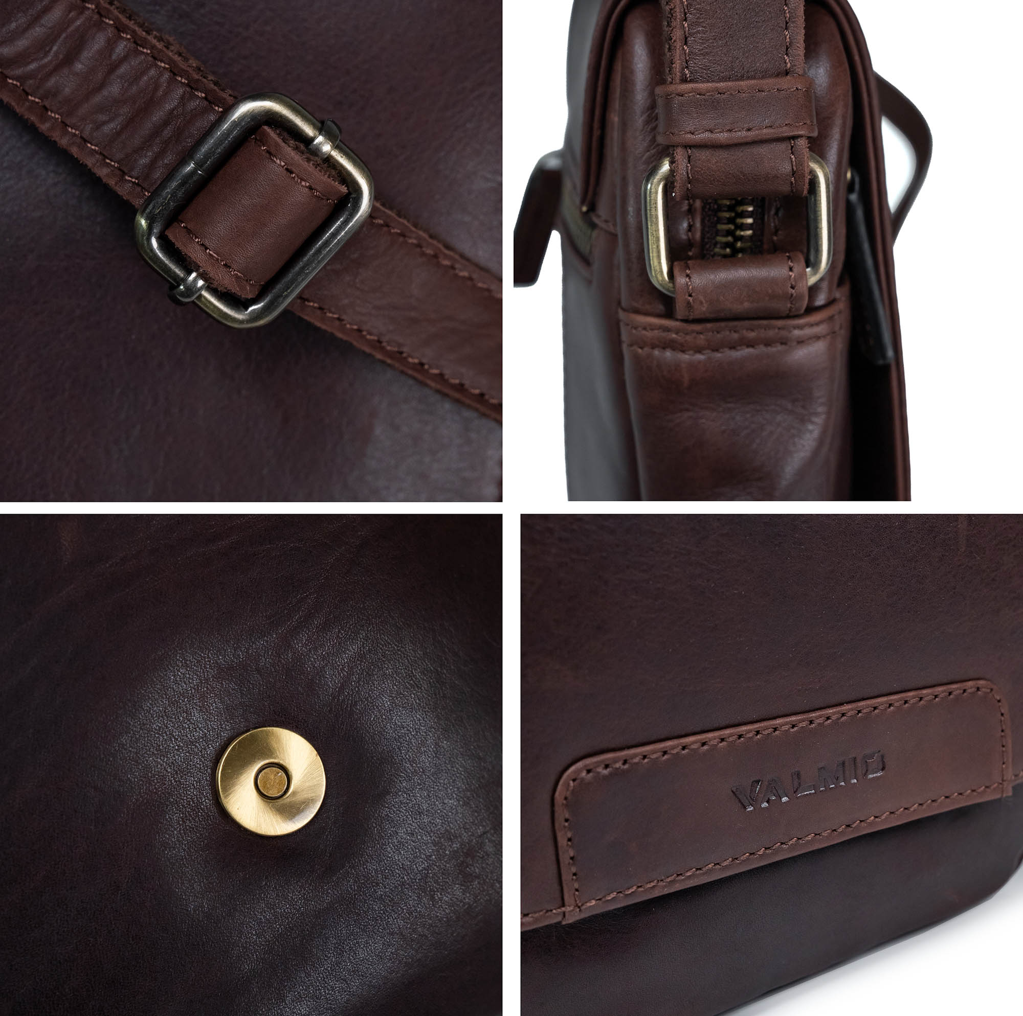Brown Leather Shoulder Bag Valmio 5012