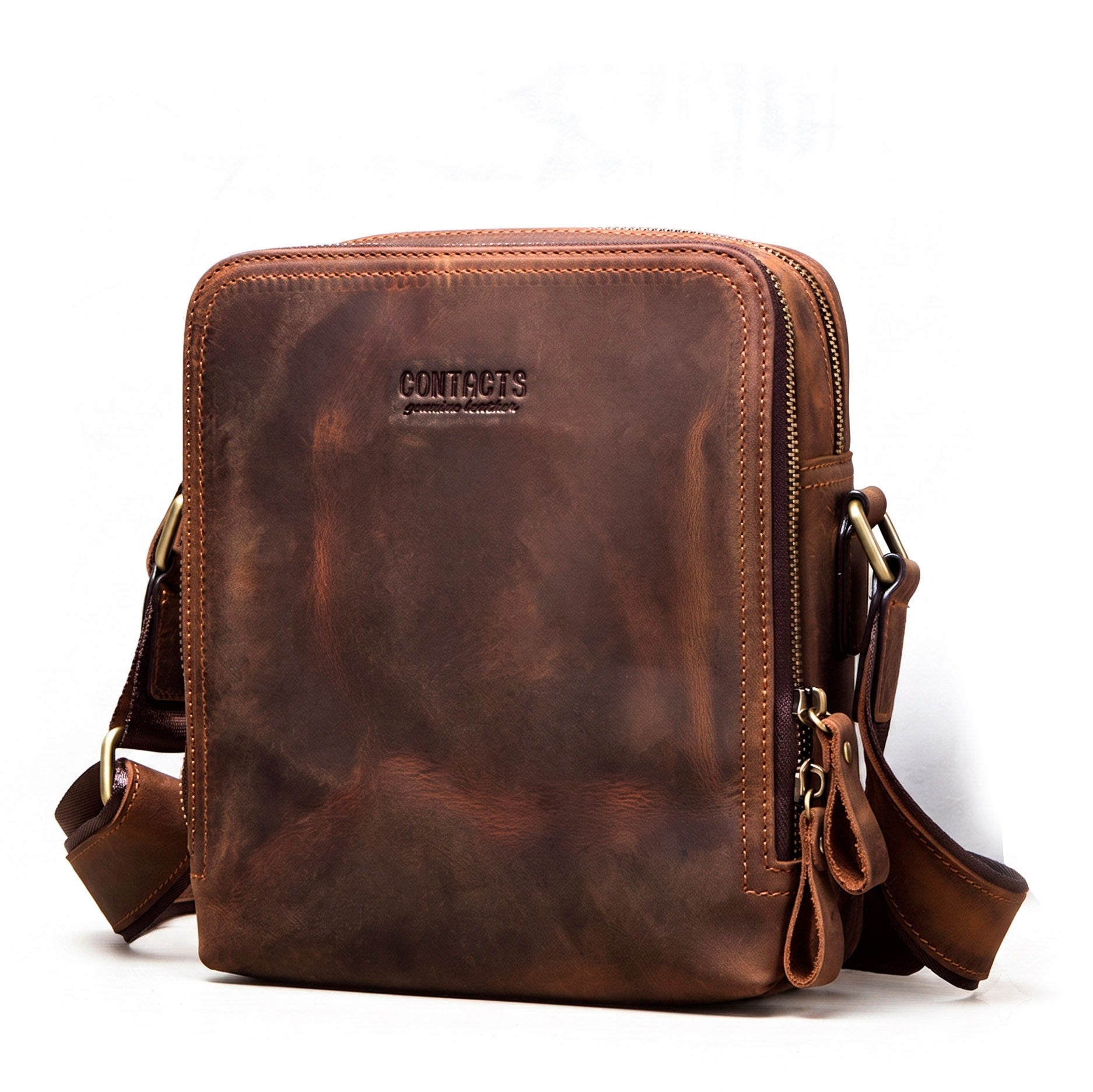 Sac bandoulière marron pour homme Lerno