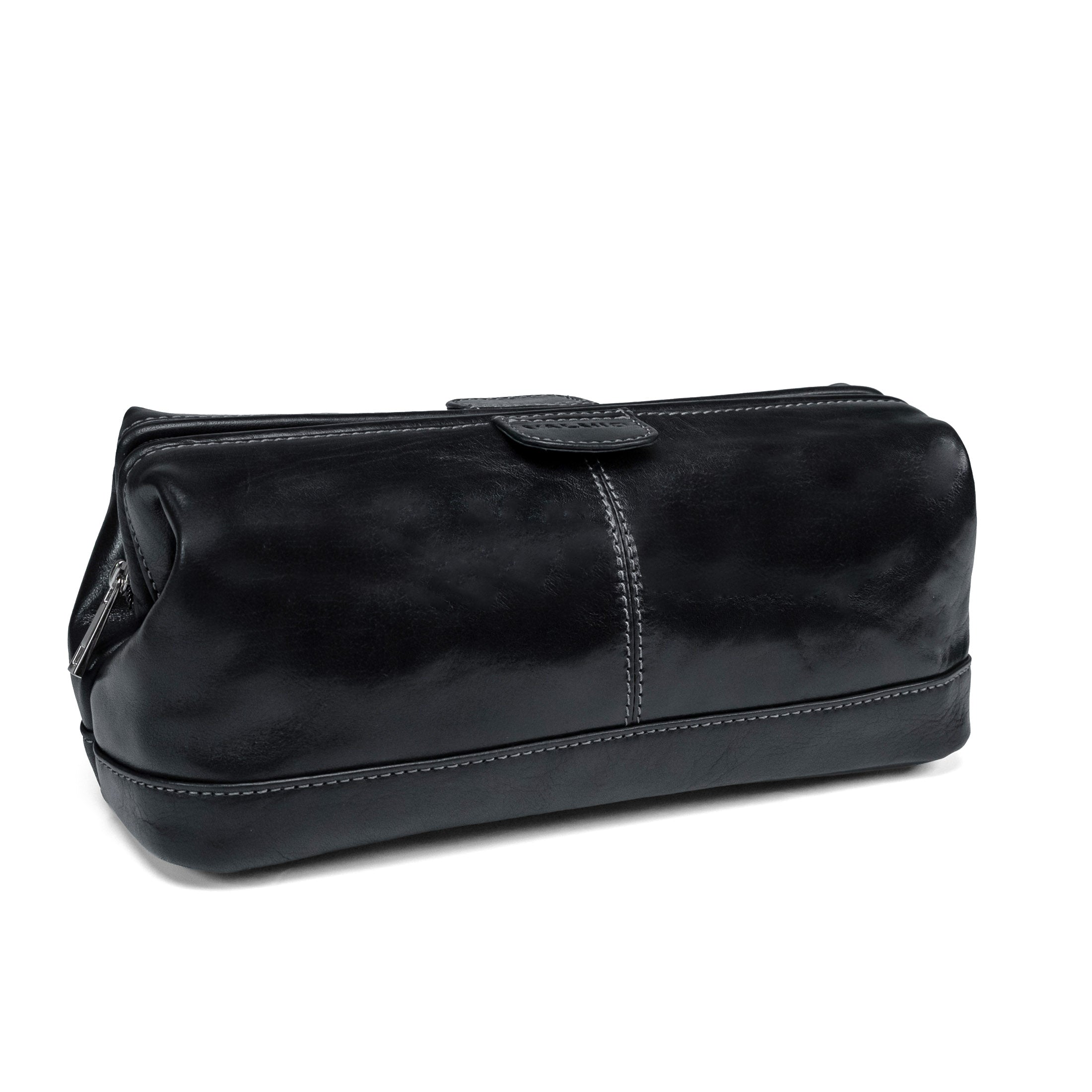 Black Leather Toiletry Bag Valmio Sedona