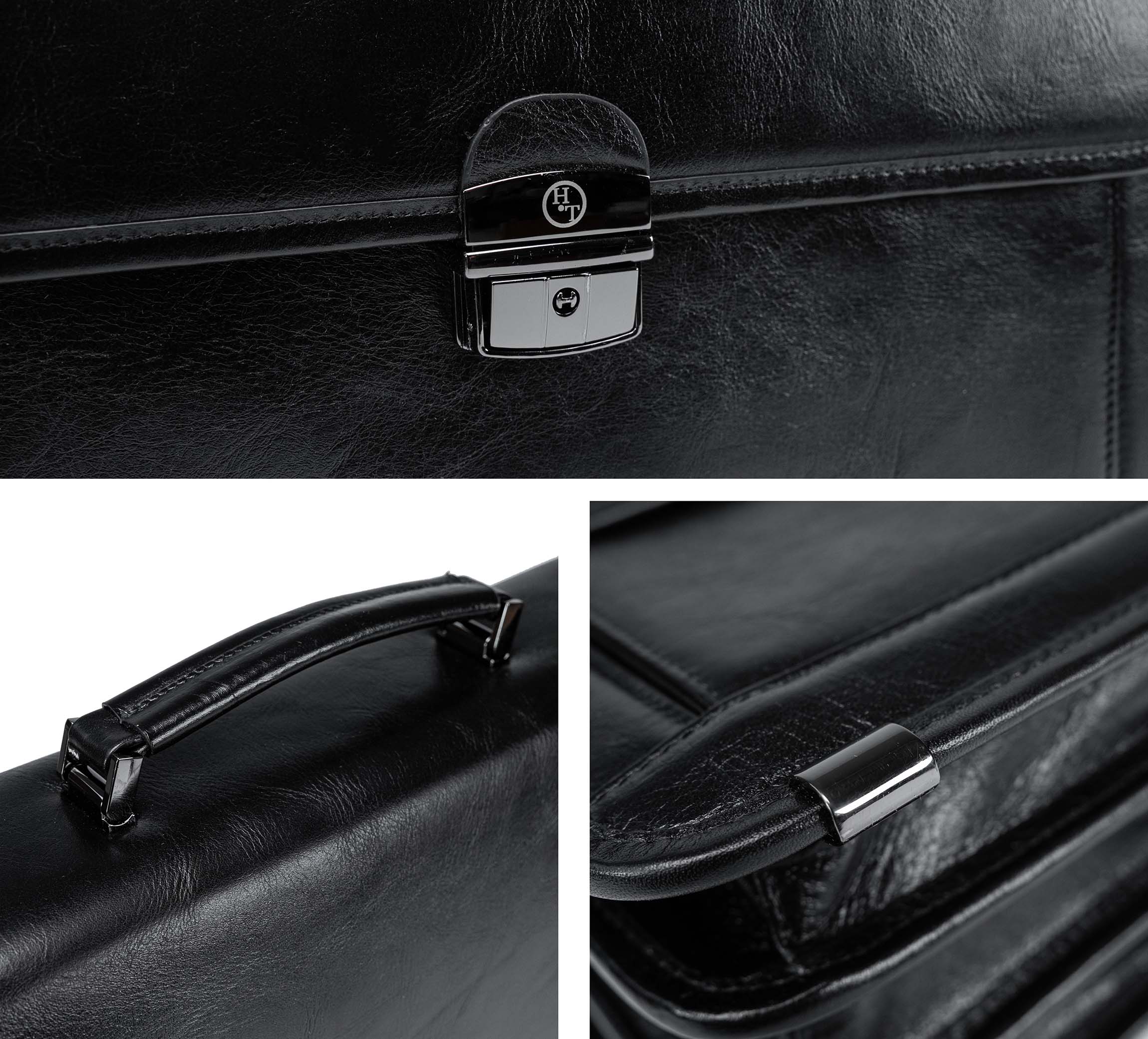 Serviette en cuir pour homme Arven noir