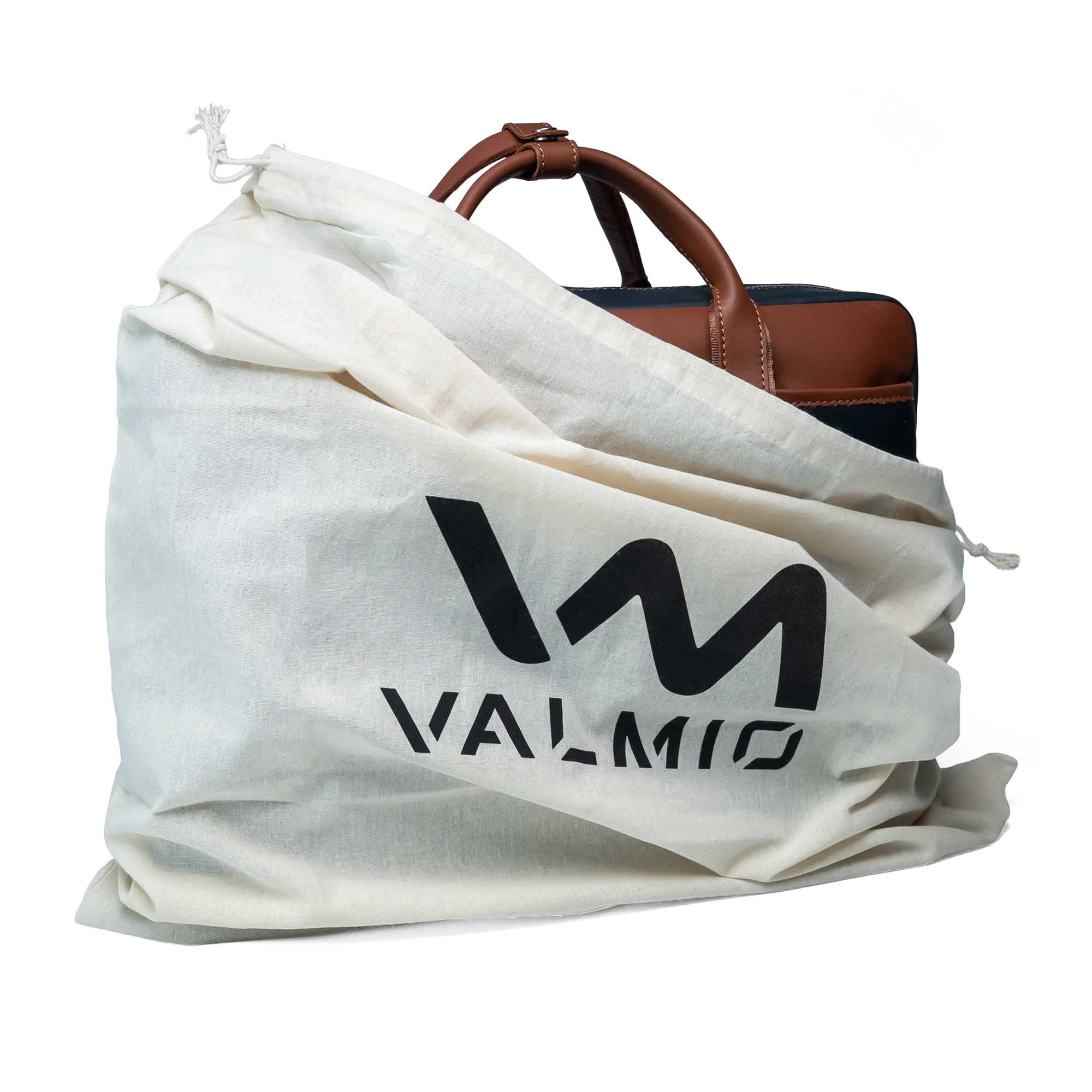 Blauwe Leren Laptop Tas Valmio Denton 2.0