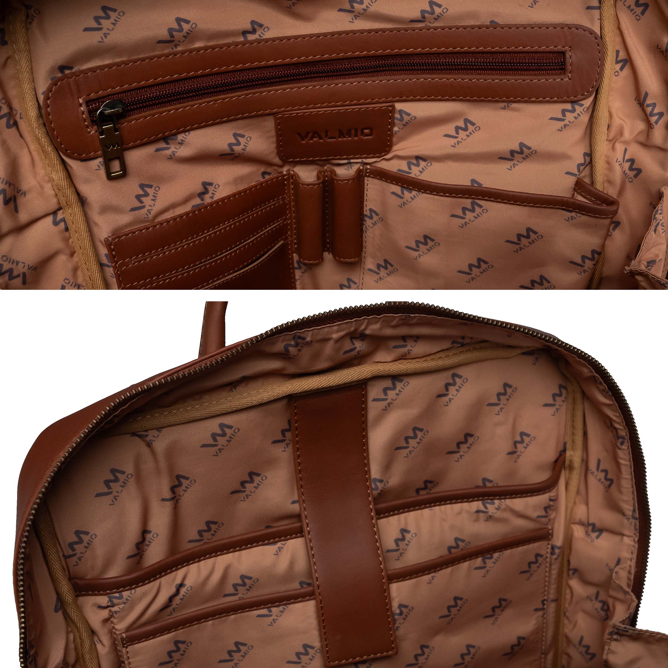 Valmio Axis Leather Backpack Cognac
