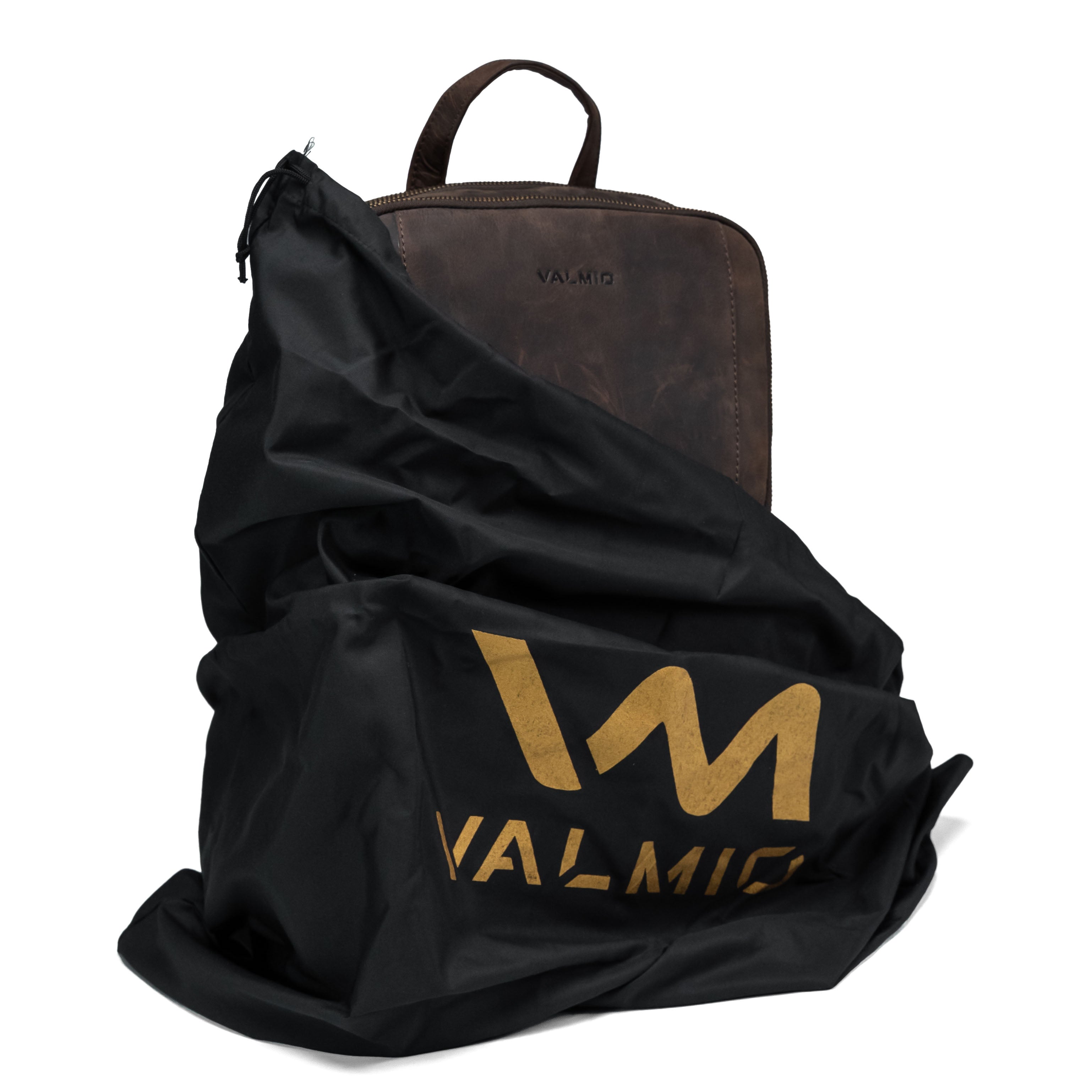 Mochila de cuero Valmio Apex marrón