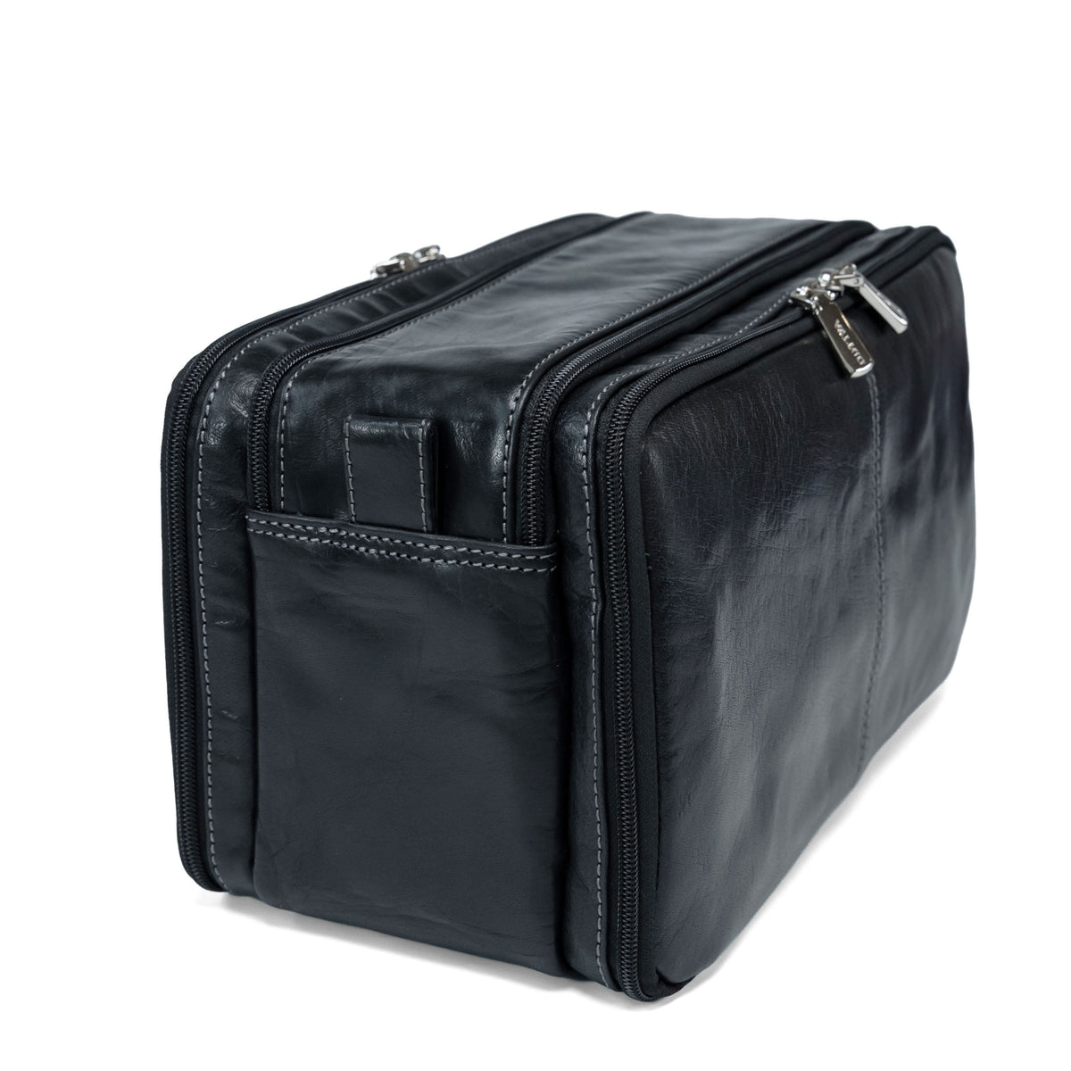 Trousse de toilette en cuir Valmio Focus noire