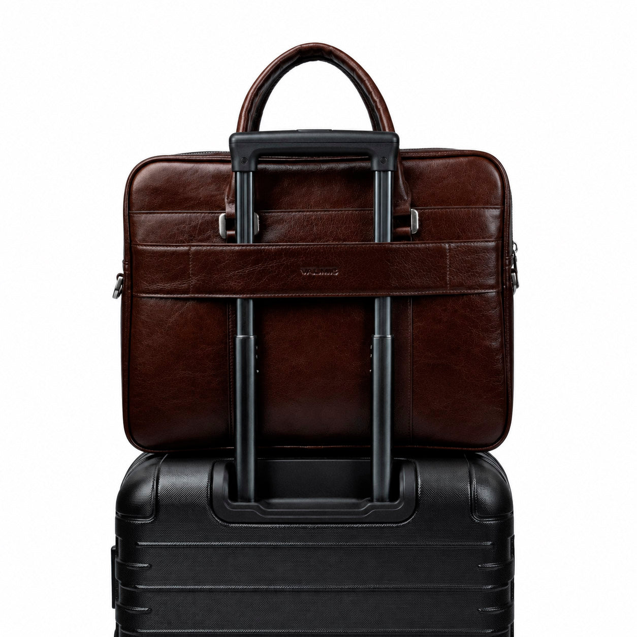 Sac homme classique en cuir Valmio - marron