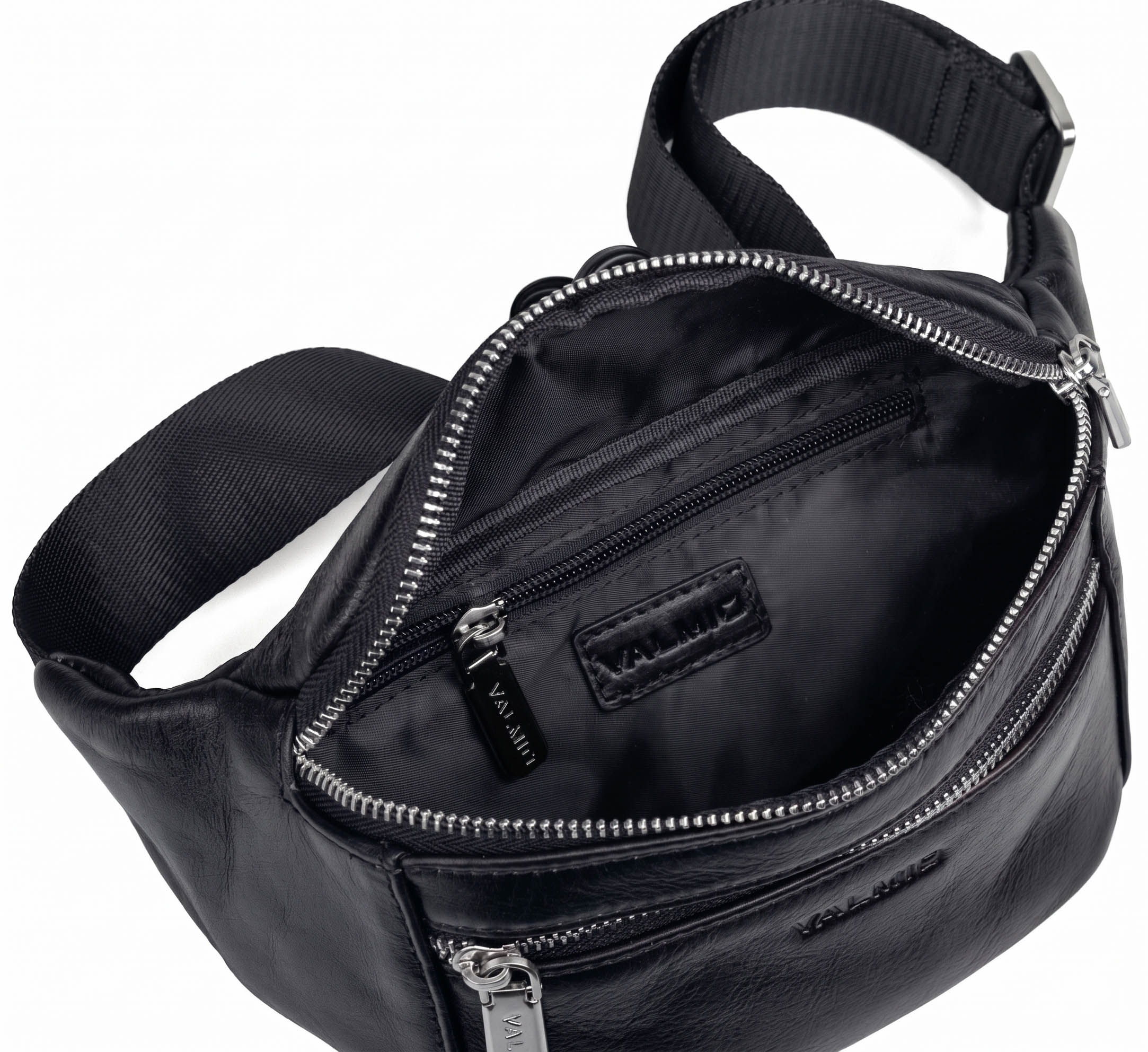 Valmio Gantry Herren Leder-Gürteltasche - schwarz