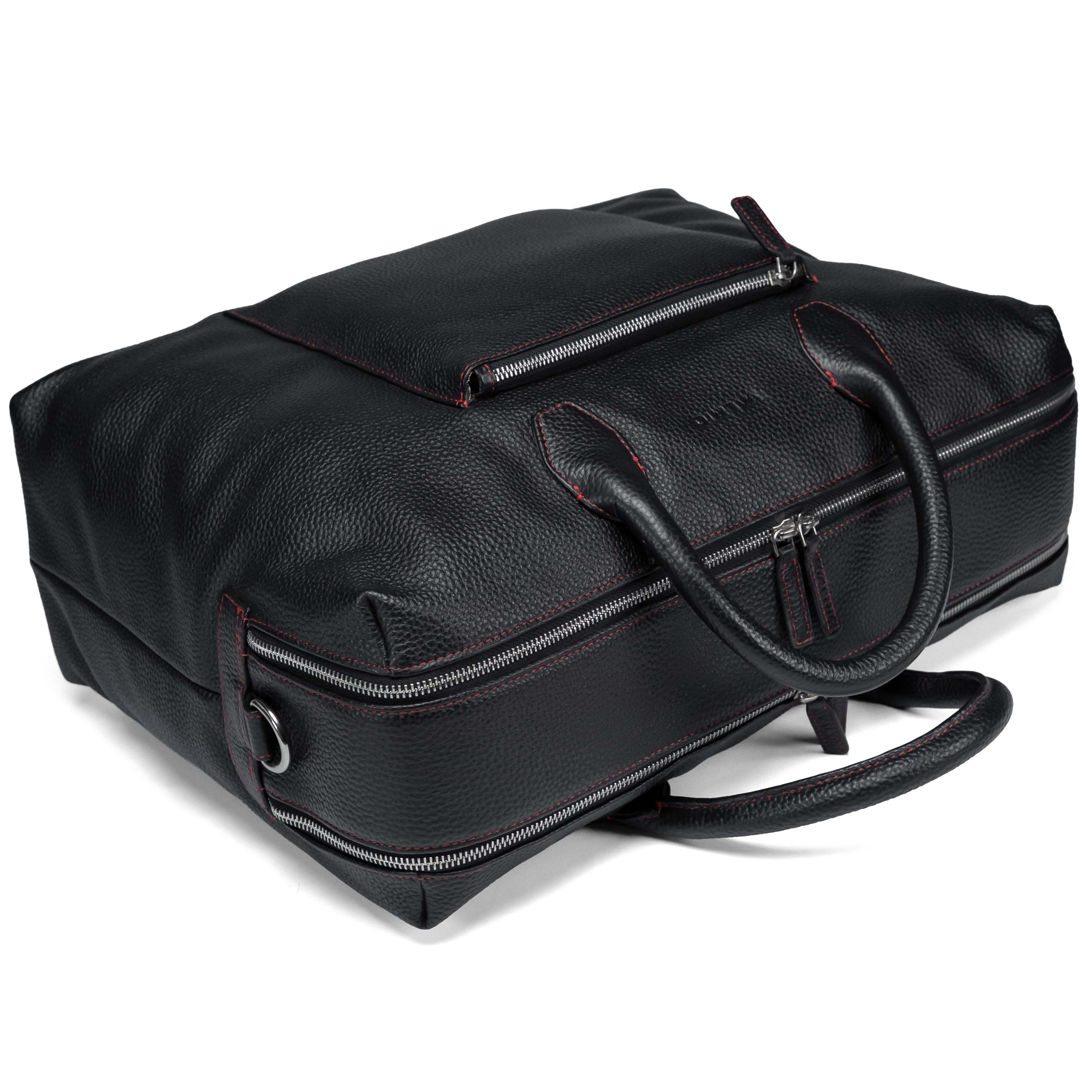 Valmio Stark Reisetasche aus Leder Schwarz