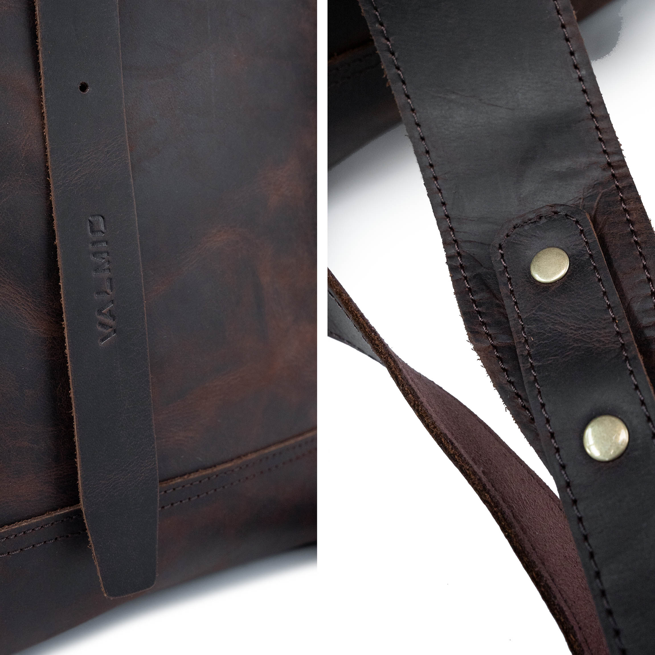 Valmio Astorsen Roll-Top Leather Backpack - CRB Brown