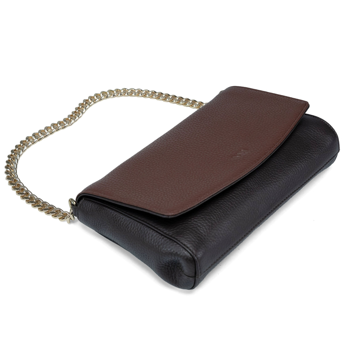 Bolso de mano de cuero para mujer Valmio Beau marrón oscuro