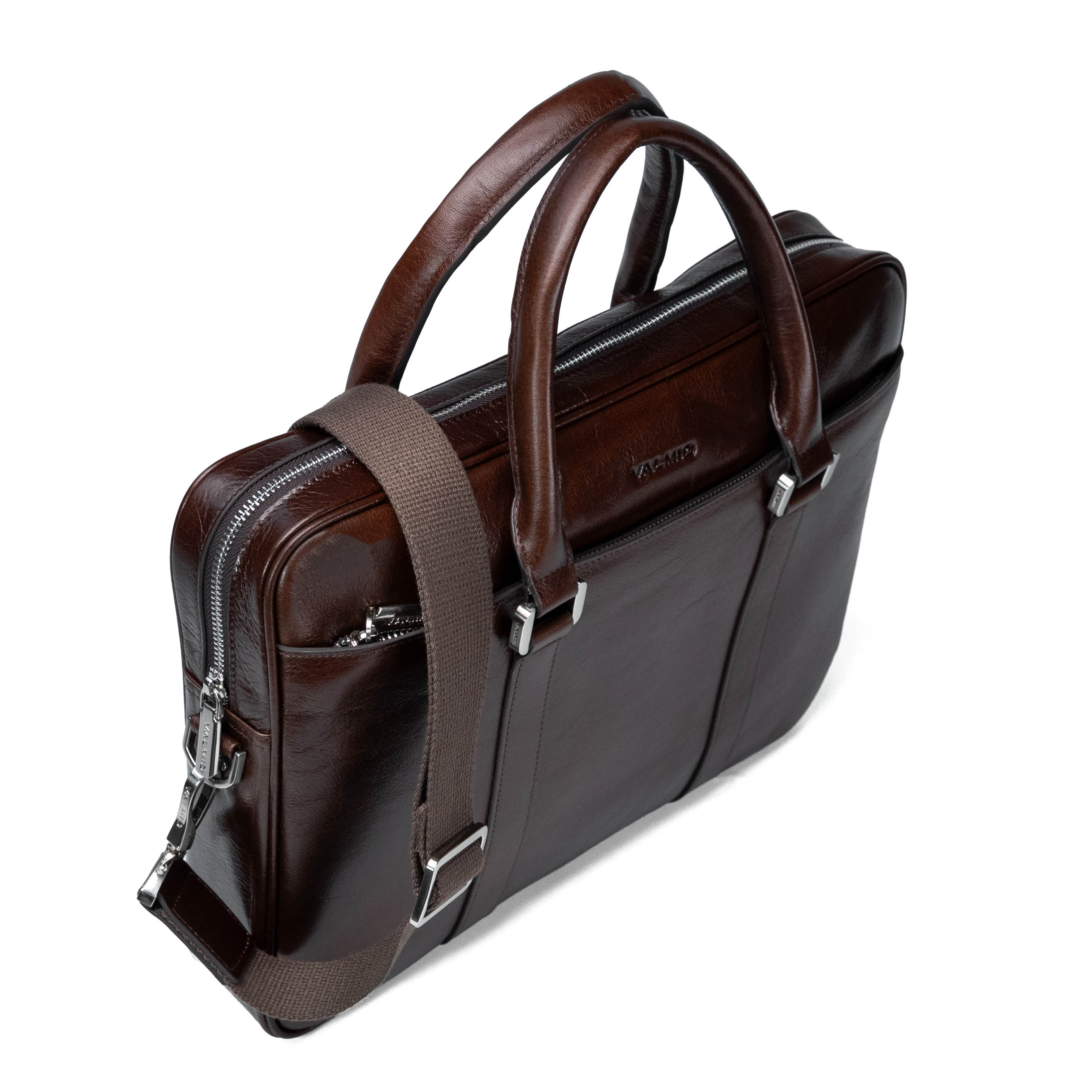 Sac homme classique en cuir Valmio - marron