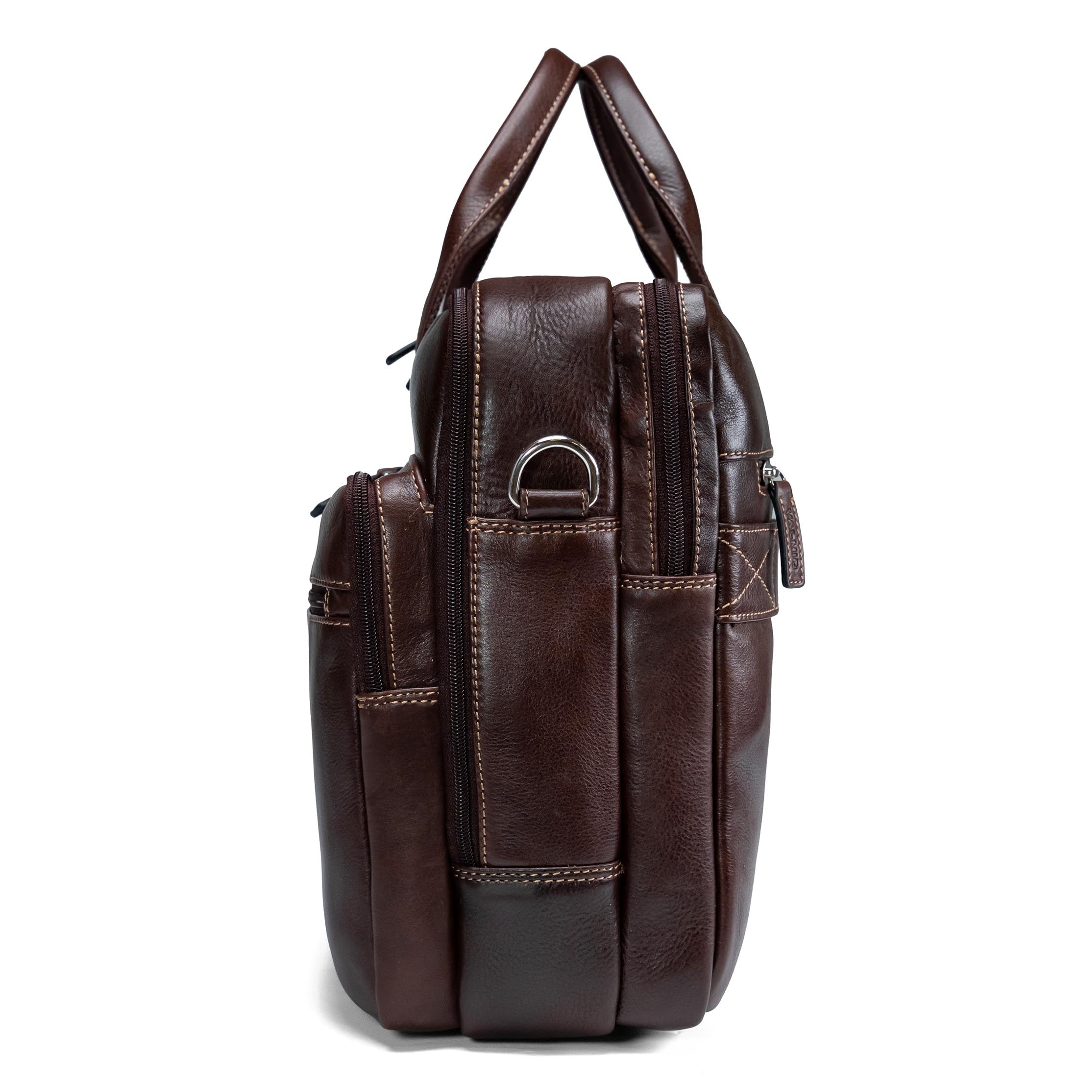 Bolso Valmio Vigo de cuero genuino marrón