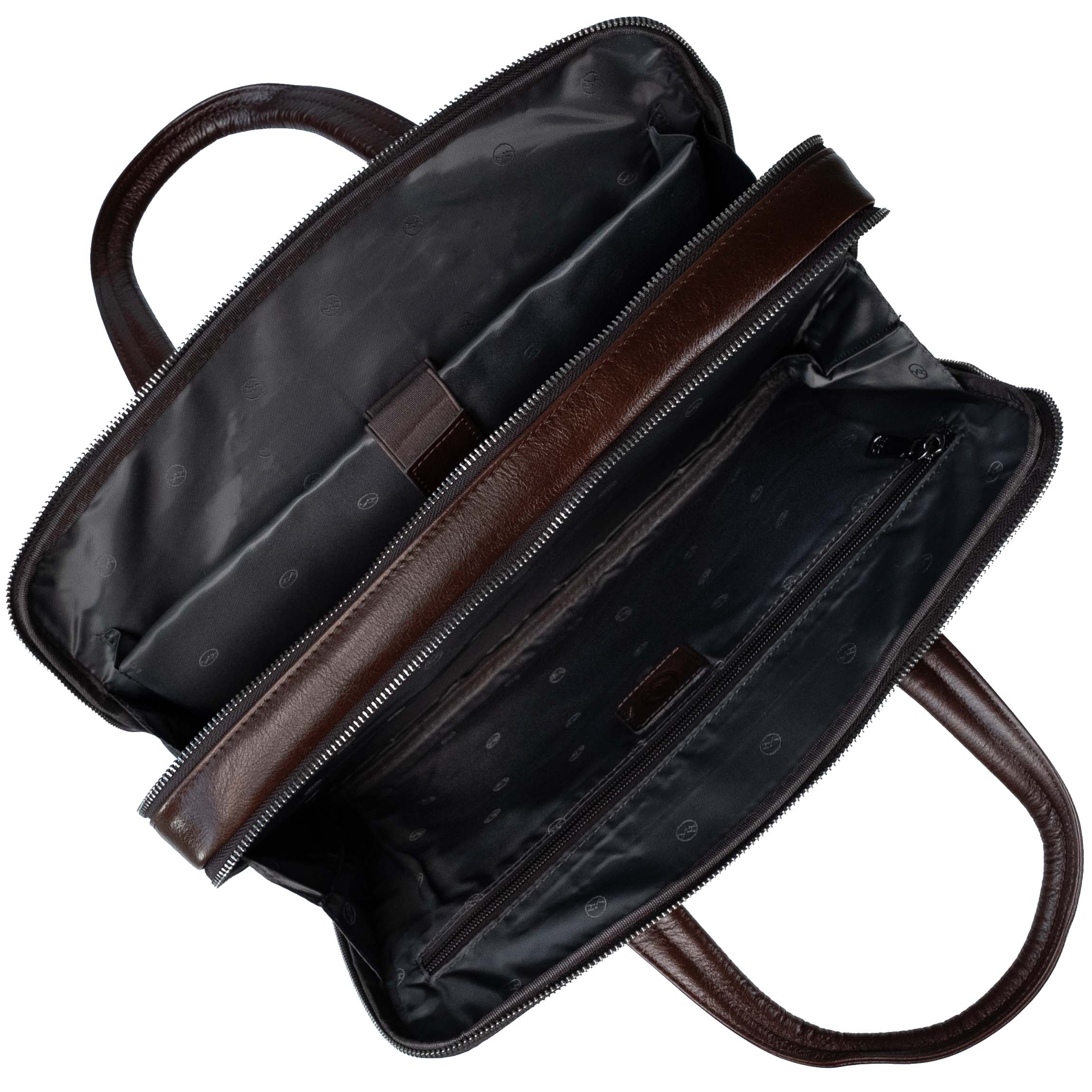 Borto brown leather laptop bag