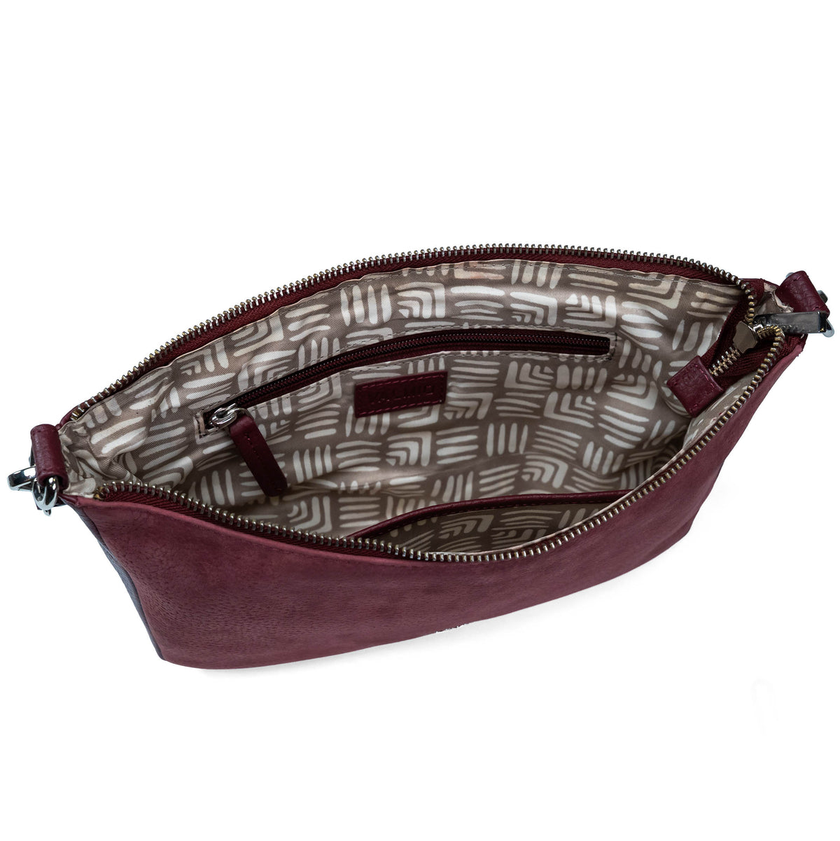 Women's Leather Shoulder Bag Valmio Bella - Burgundy