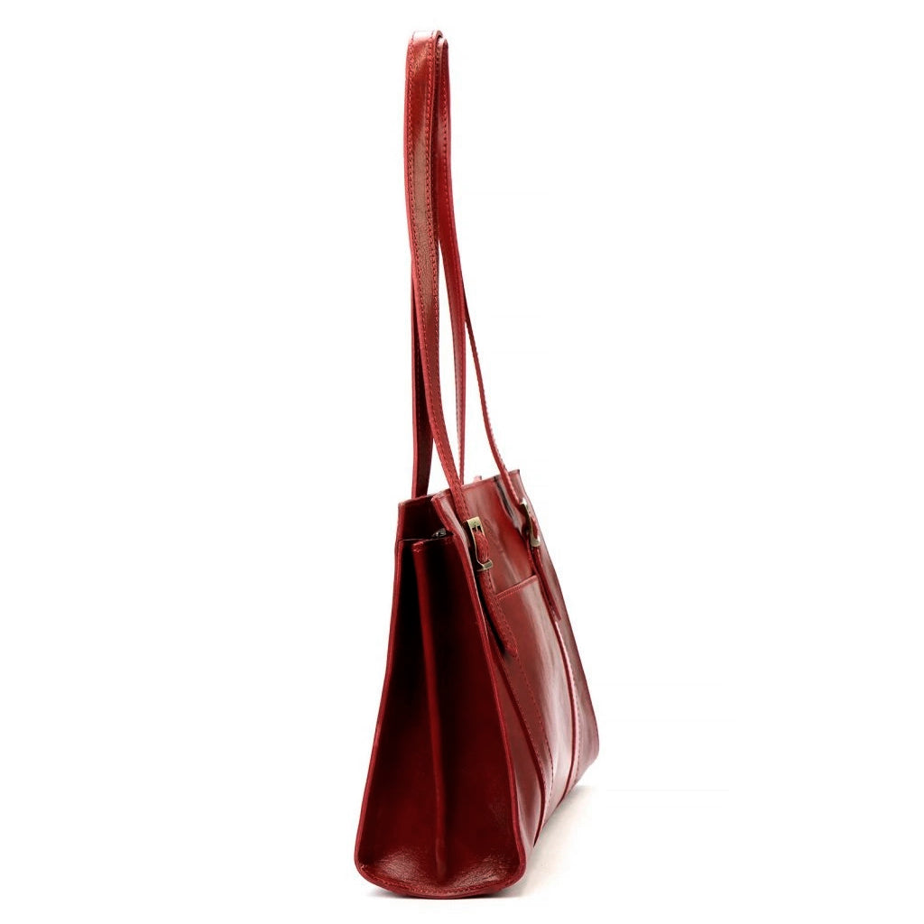 Bolso de mano de cuero rojo Florence 54