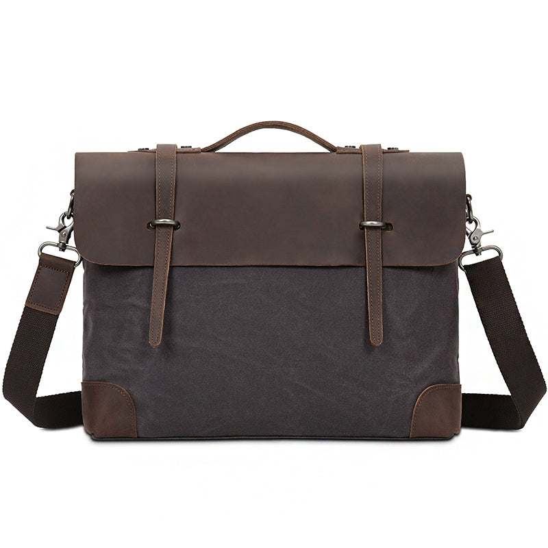 Serviette en cuir pour homme Valmio Weston – gris foncé