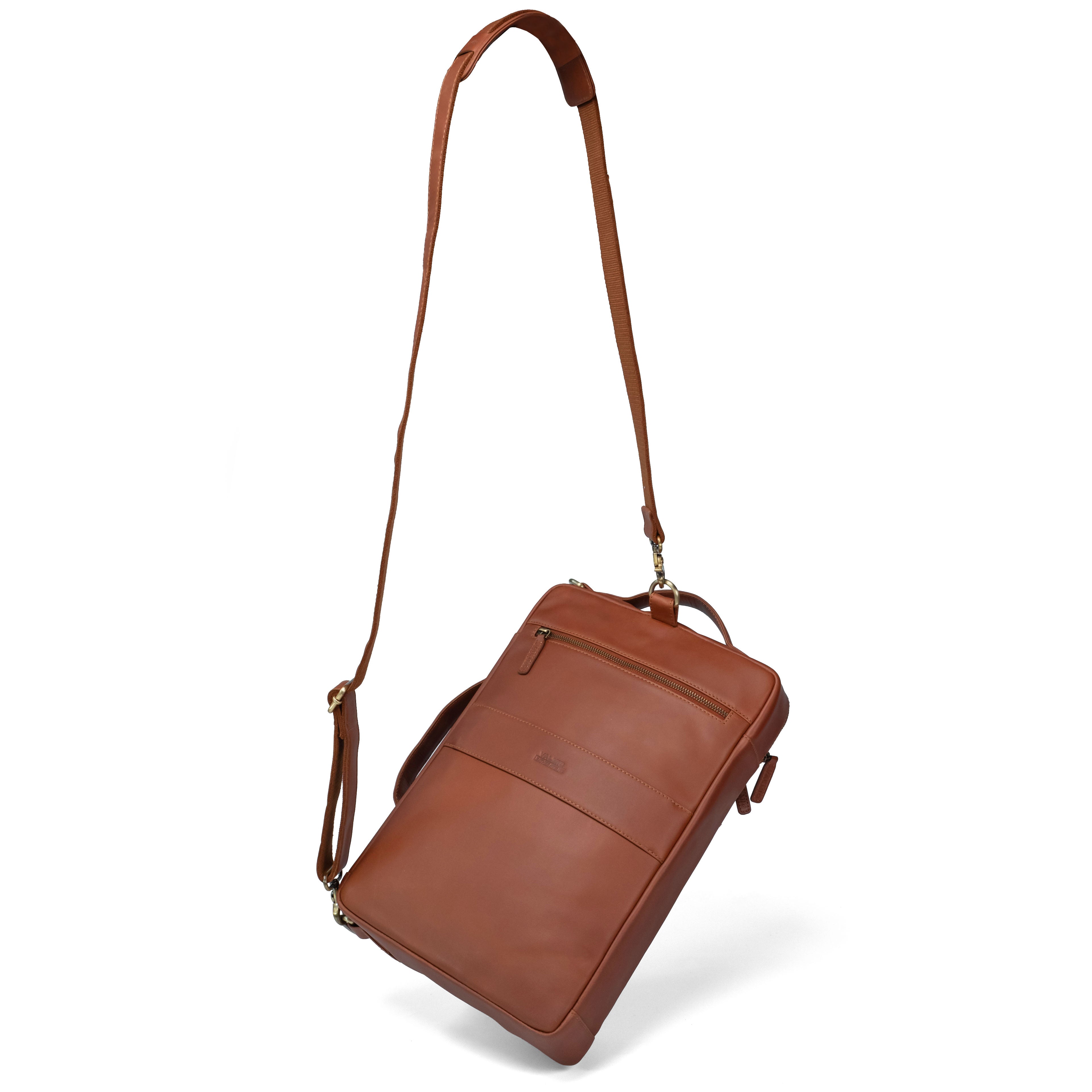 Bolso de cuero para hombre Valmio Prime color coñac