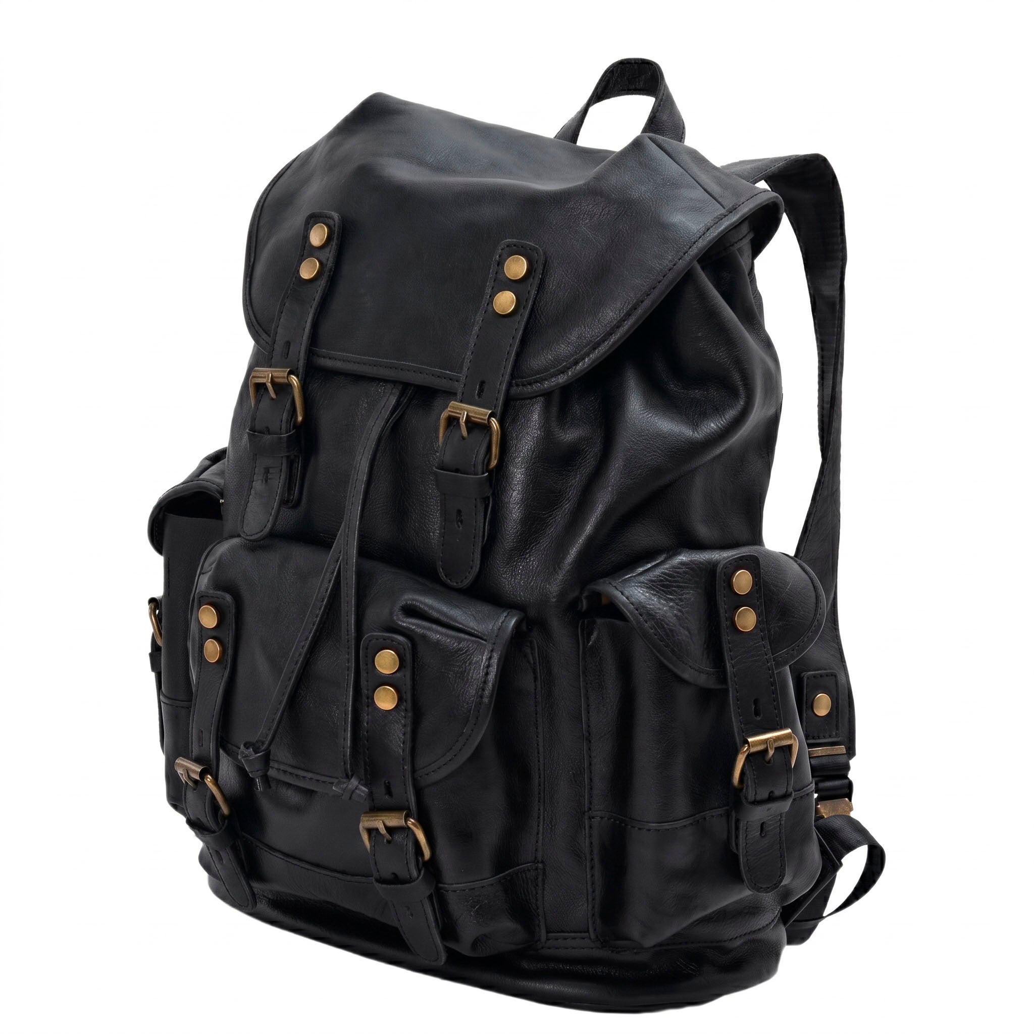 Sac à dos en cuir Valmio Norden - noir