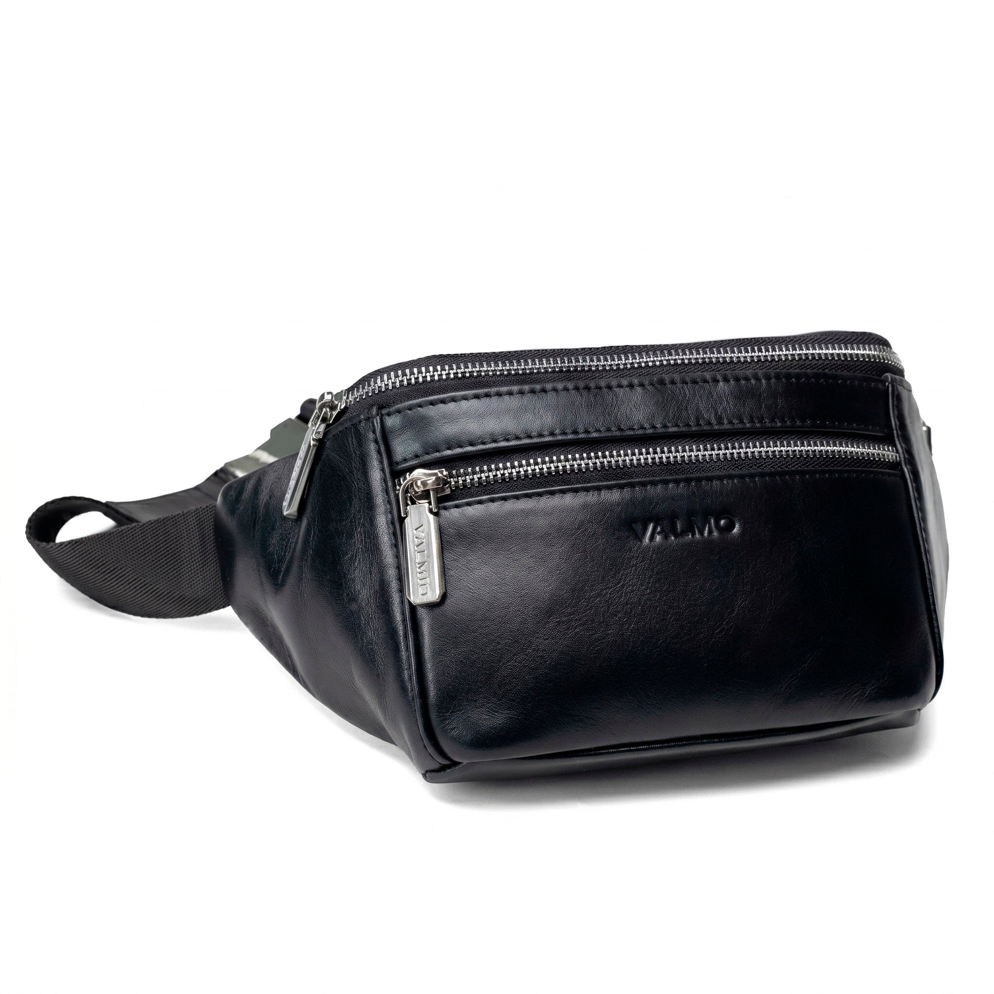 Valmio Gantry Herren Leder-Gürteltasche - schwarz