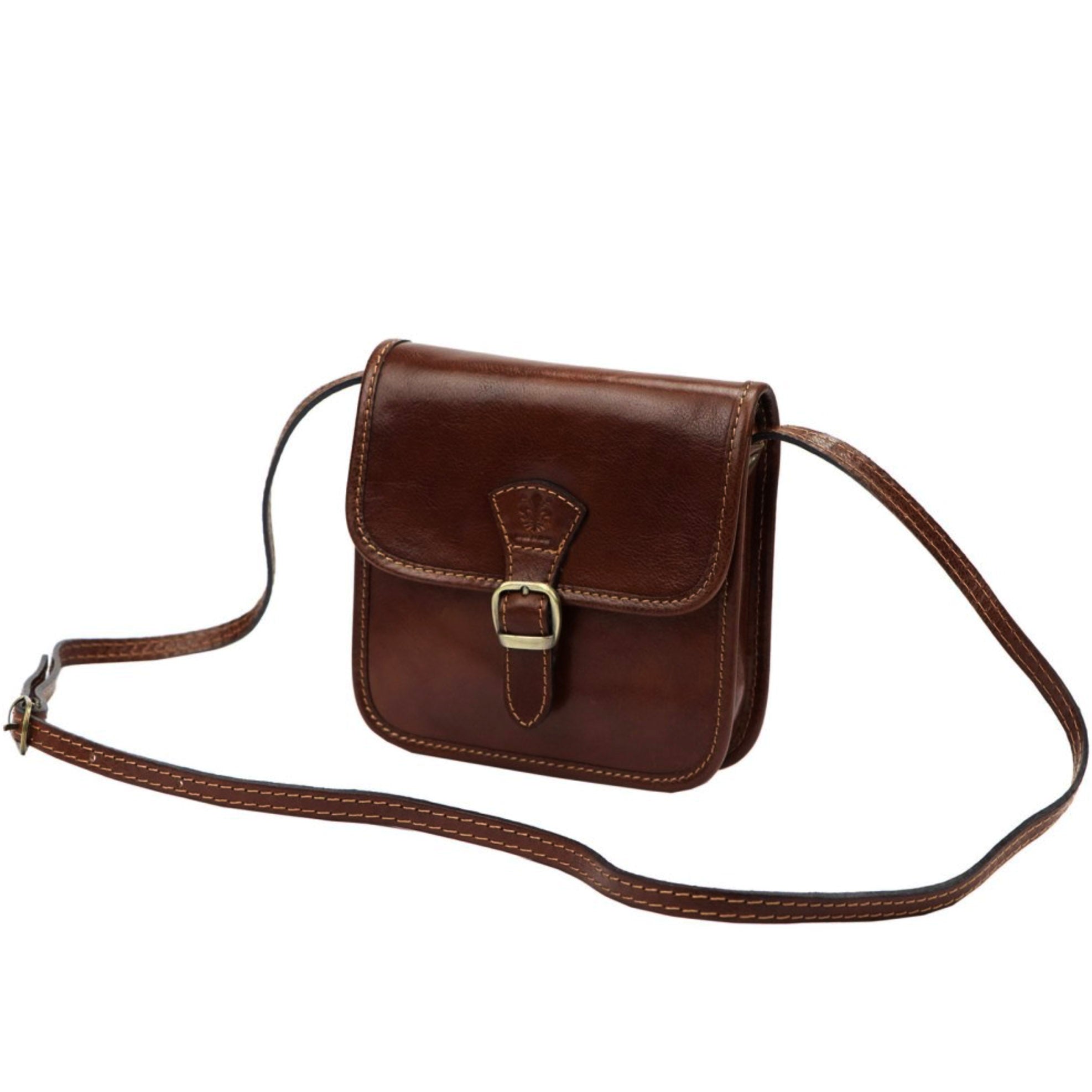 Leather women's handbag FLORENCE 134 brown