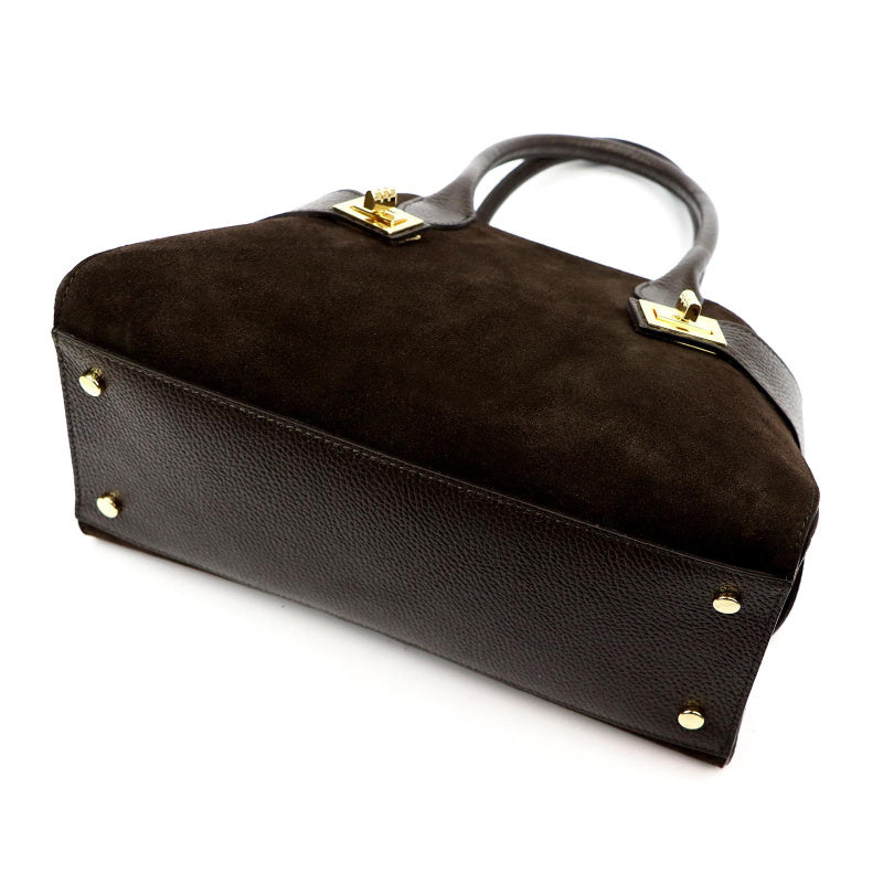 Bolso de mano de cuero marrón Luka 26-006