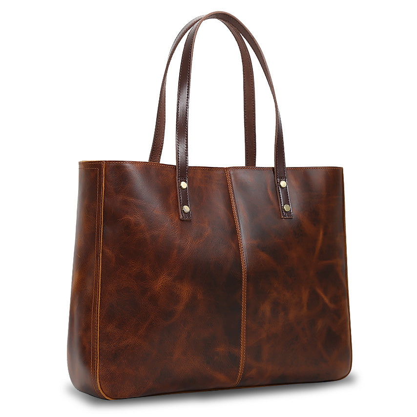 Sac cabas en cuir marron Valmio Aurelia