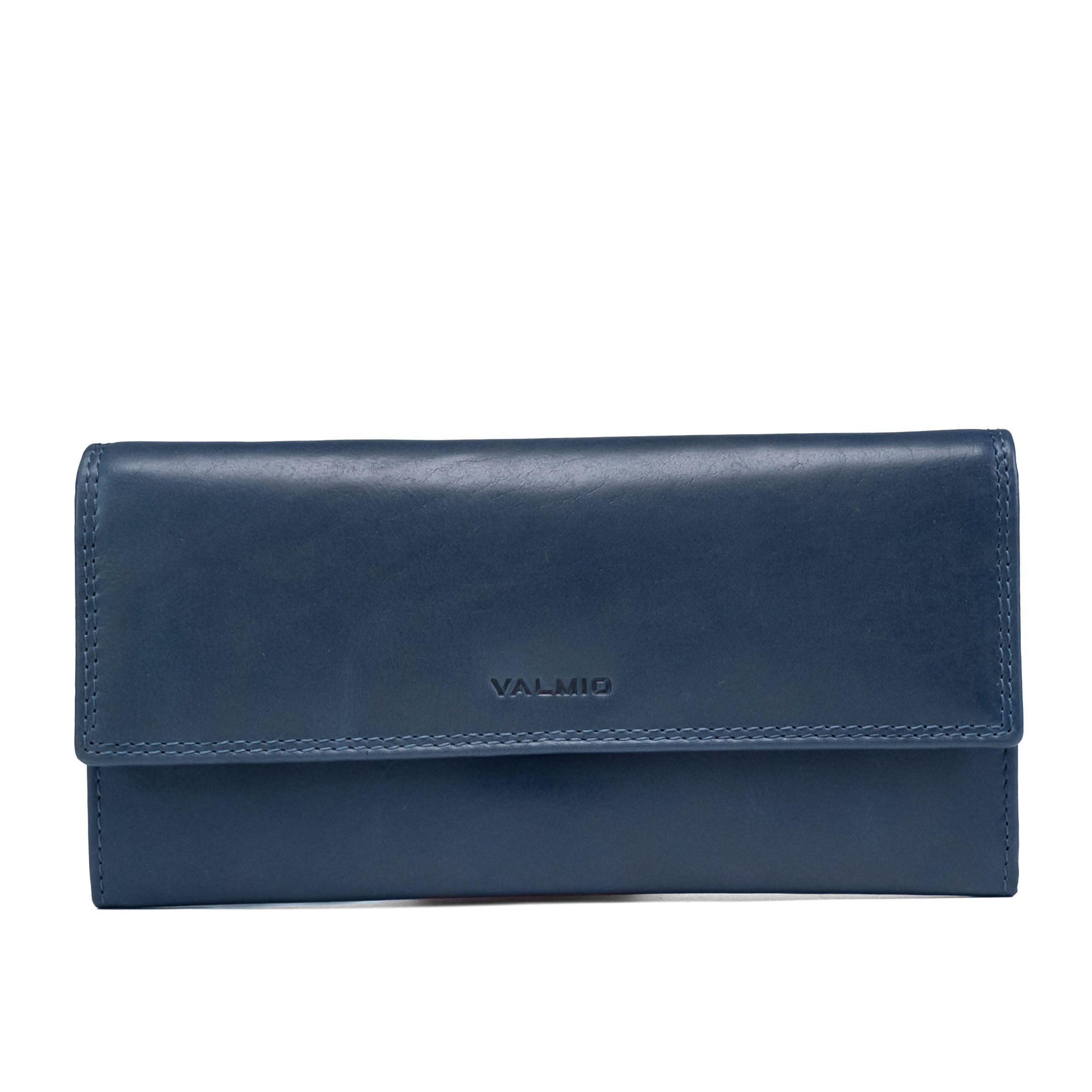 Leren damesportemonnee Valmio Pouch Donkerblauw