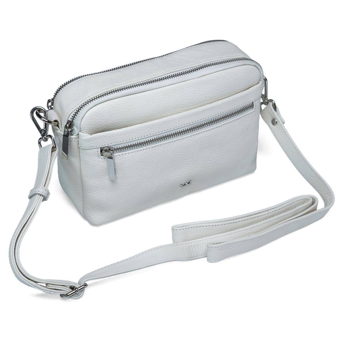 Valmio Fide Women's Leather Crossbody Bag - White