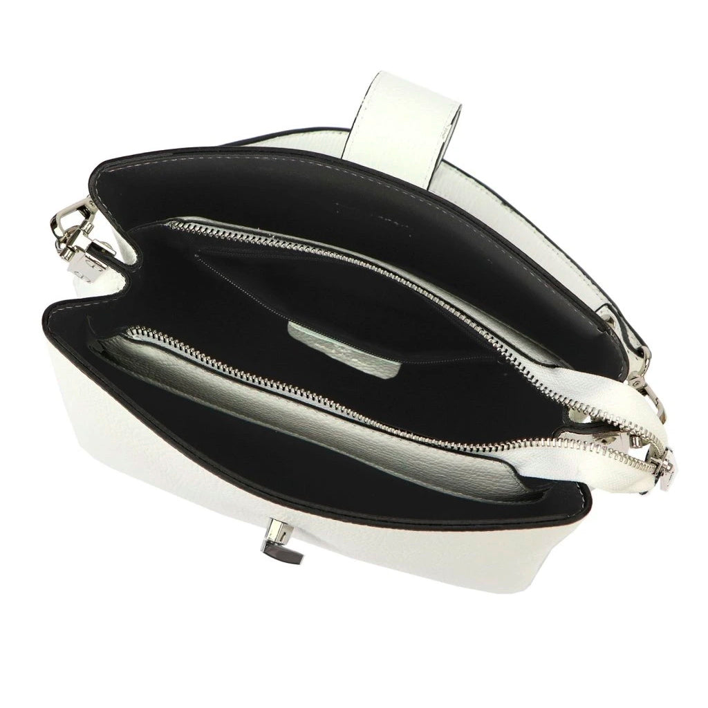 Leather women's handbag LUKA 24-069 White