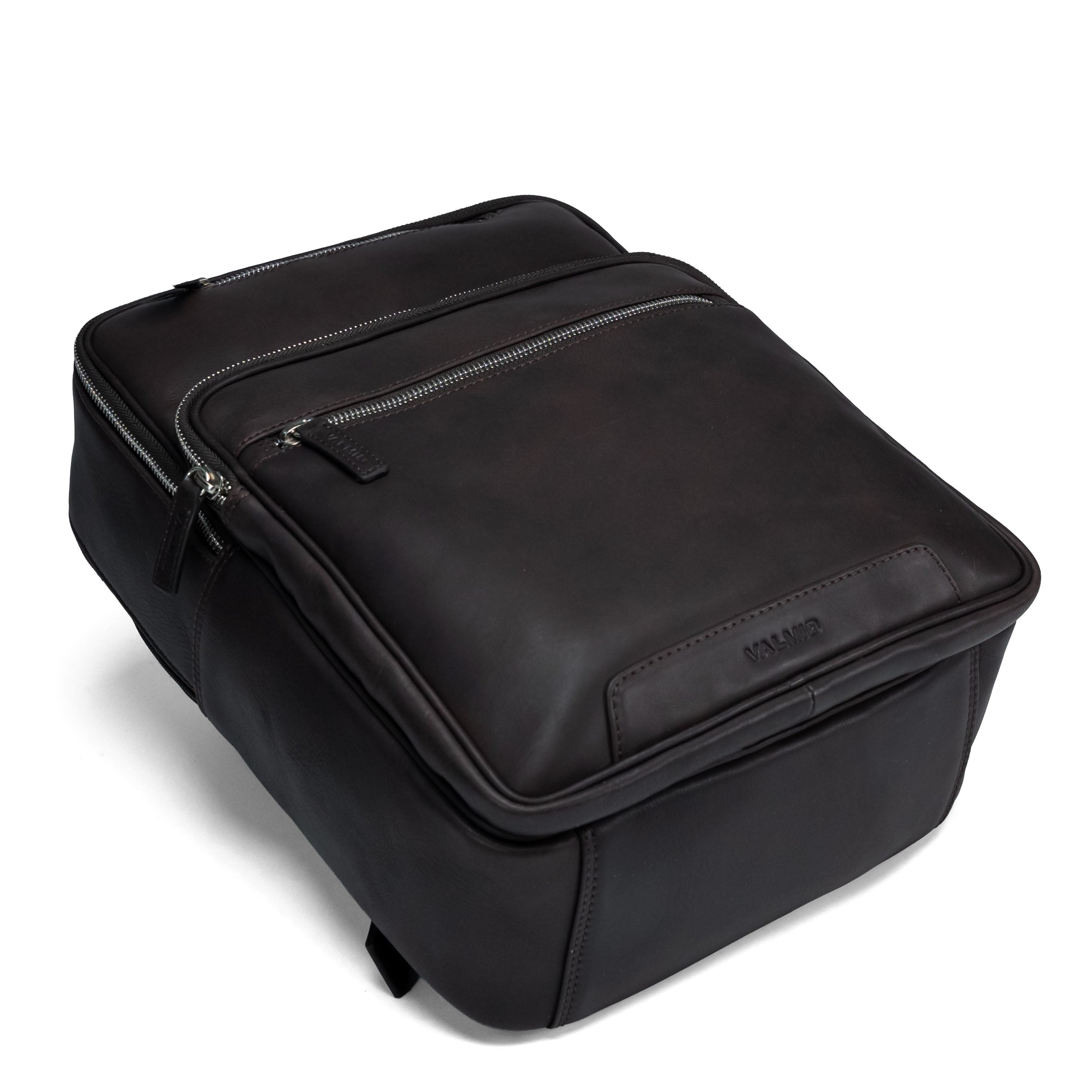 Valmio Byron Leather Backpack Dark Brown
