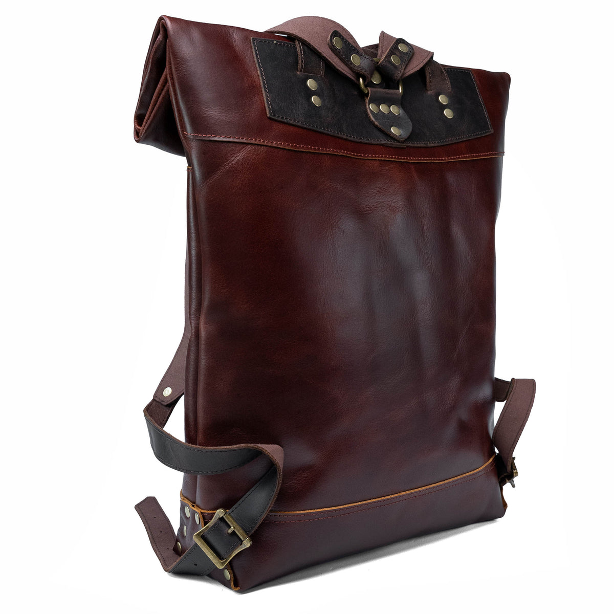 Sac à dos en cuir à rabat Valmio Astorsen - WB marron