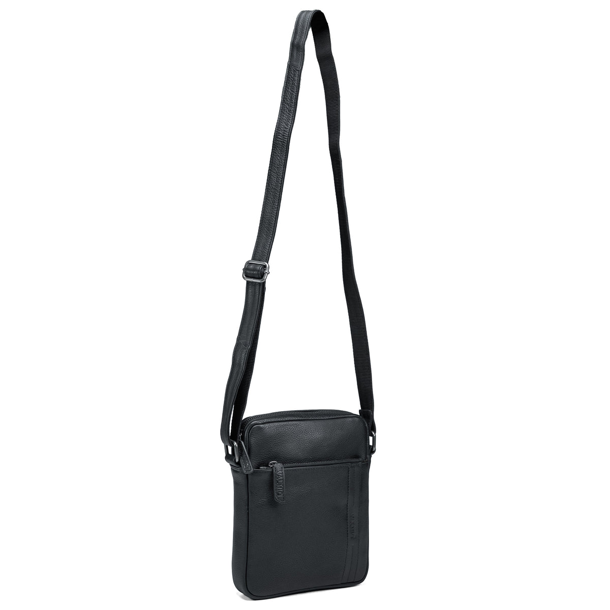 Sac bandoulière pour homme en cuir noir Valmio Lino-L