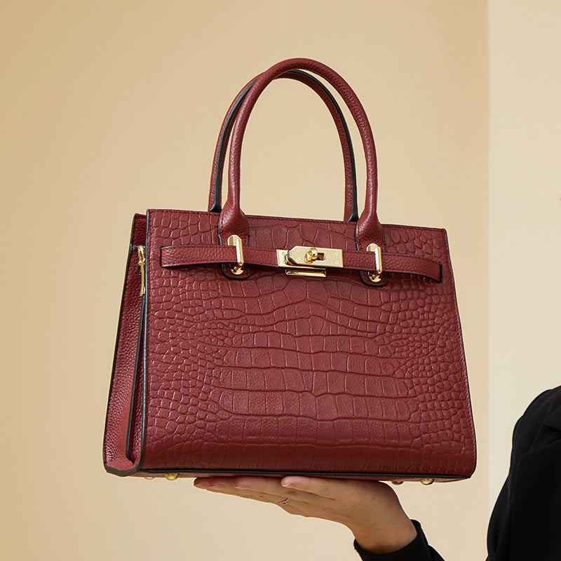 Valmio Dinara Leder Damenhandtasche - Rot