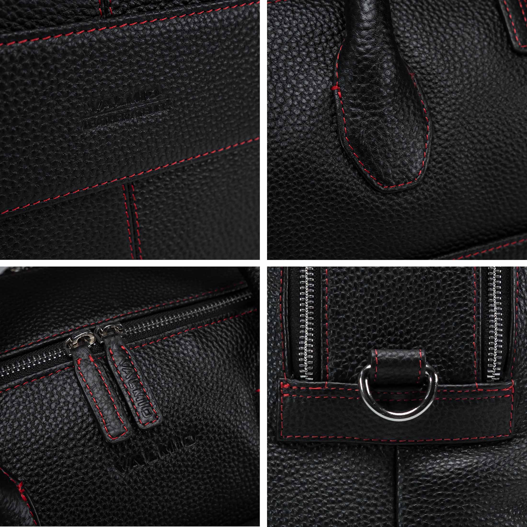 Valmio Stark Reisetasche aus Leder Schwarz