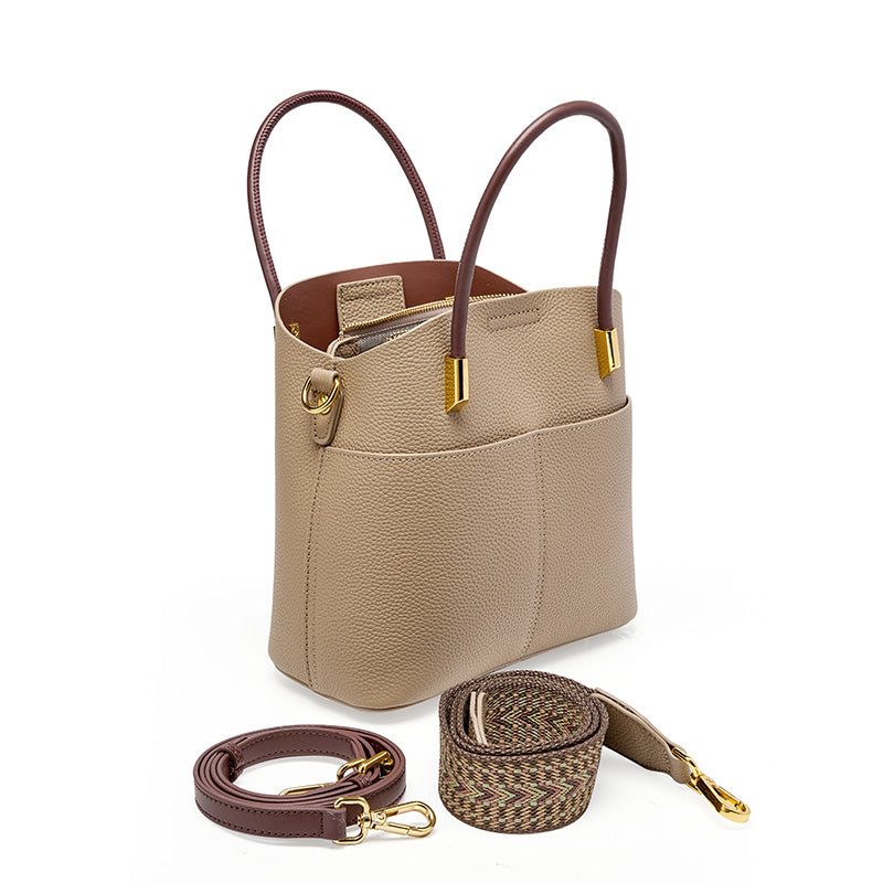 Valmio Karina Leather Women's Bag - Beige