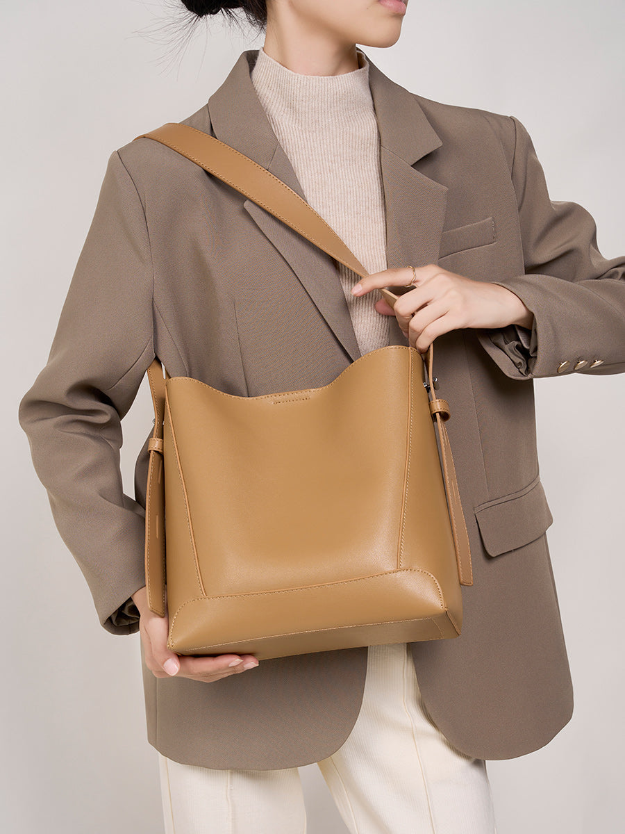 Valmio Jelina Leder-Damentasche - Khaki