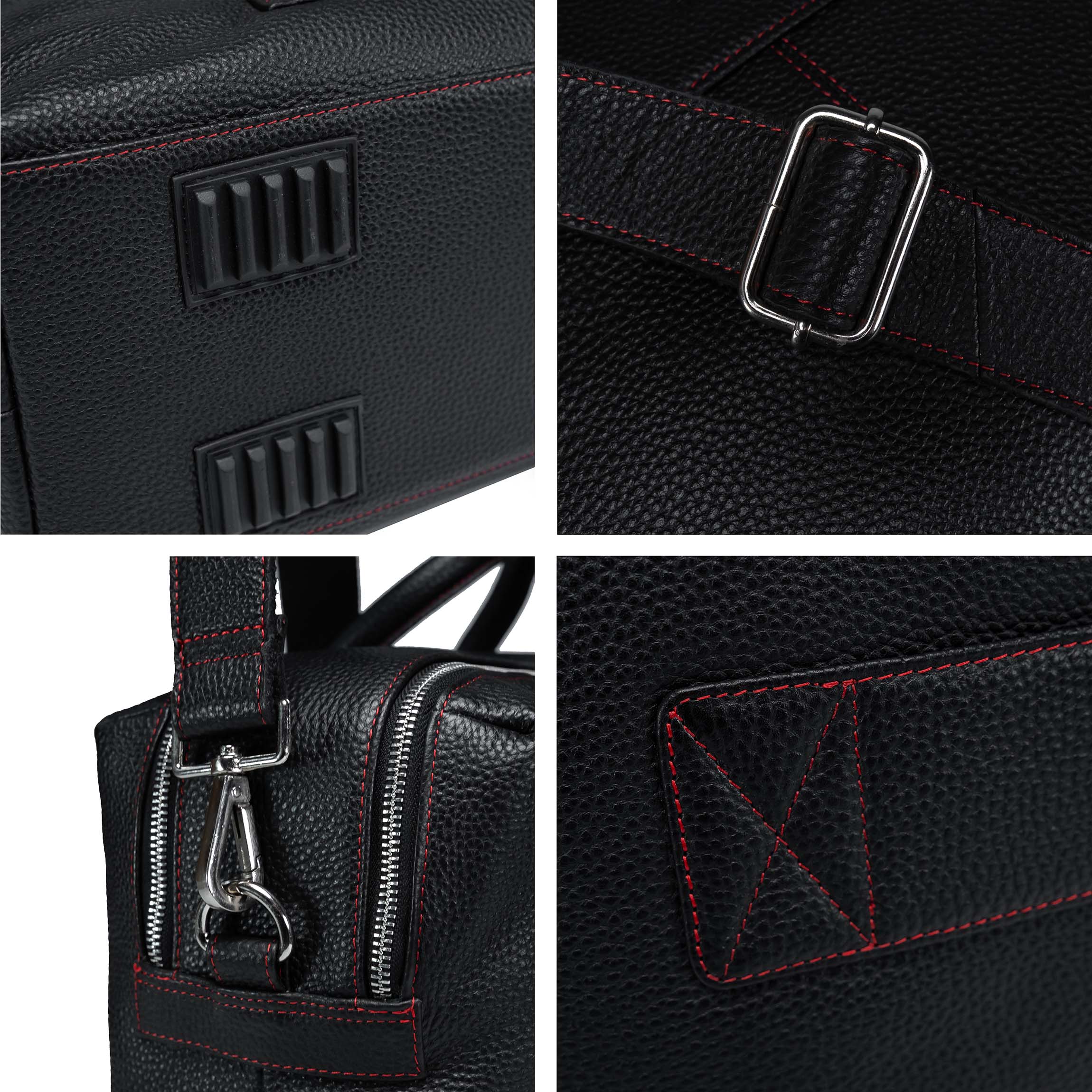 Valmio Stark Reisetasche aus Leder Schwarz